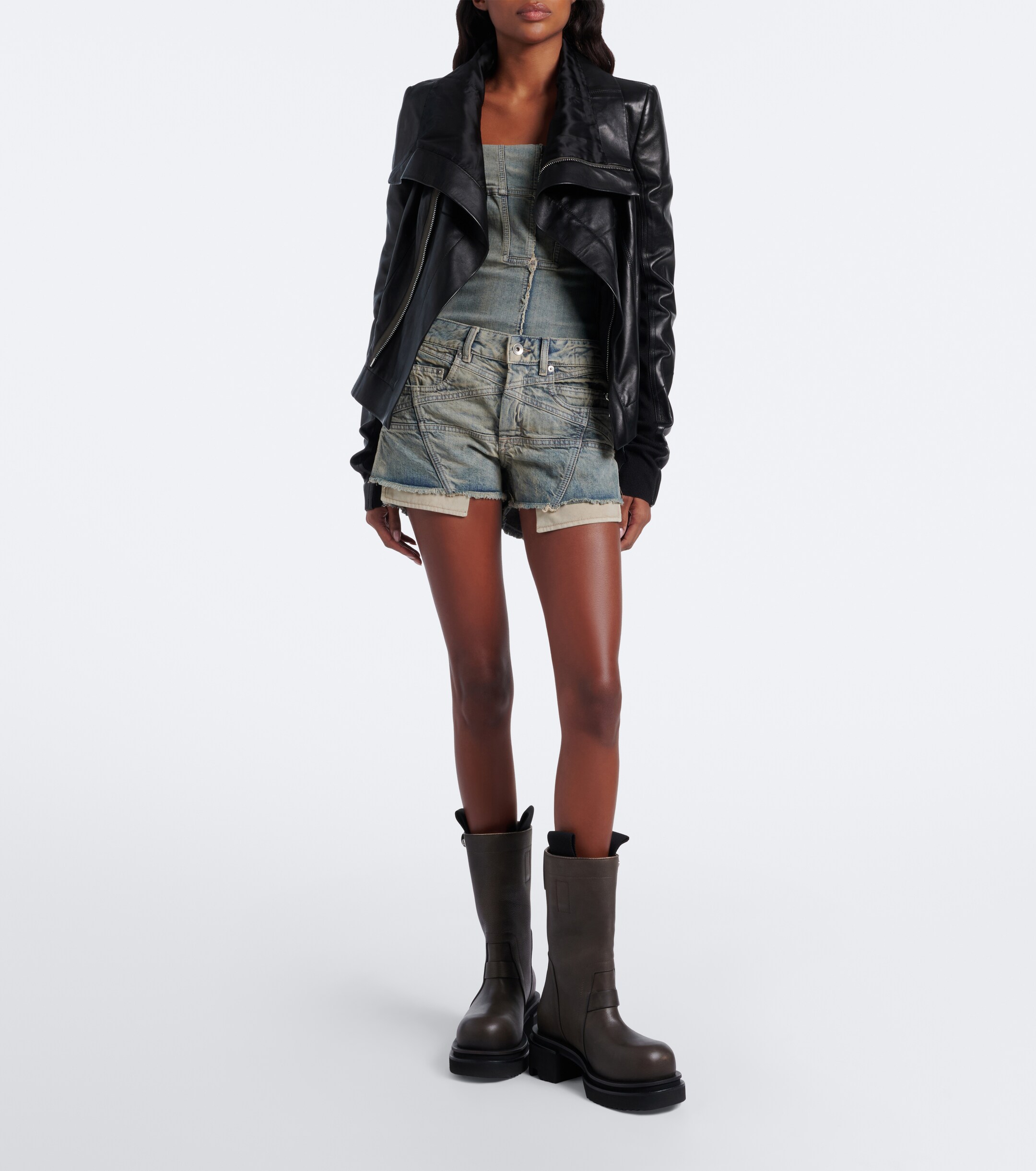 Rick Owens Rick Owens DRKSHDW Lana faded denim shorts