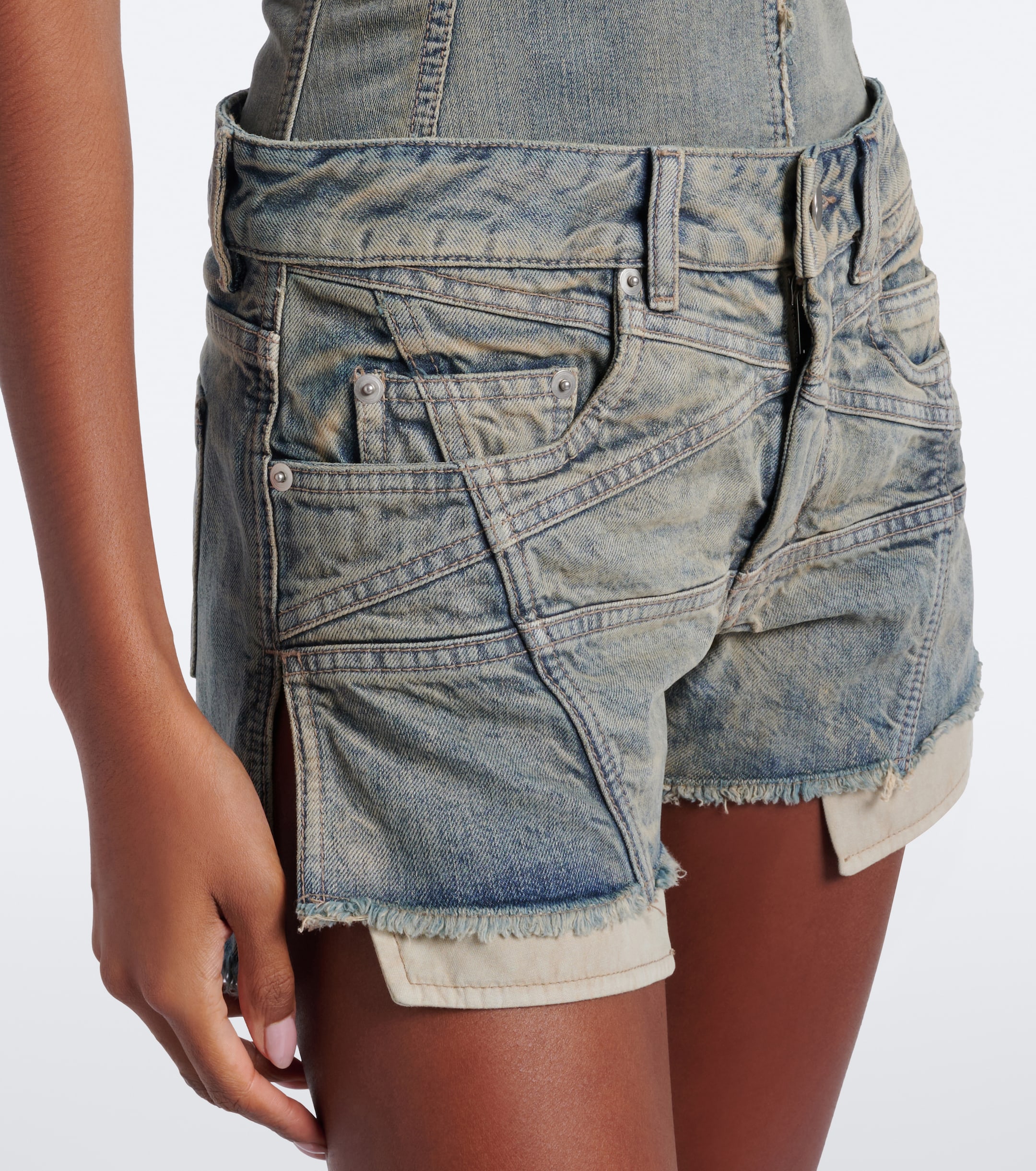 Rick Owens Rick Owens DRKSHDW Lana faded denim shorts