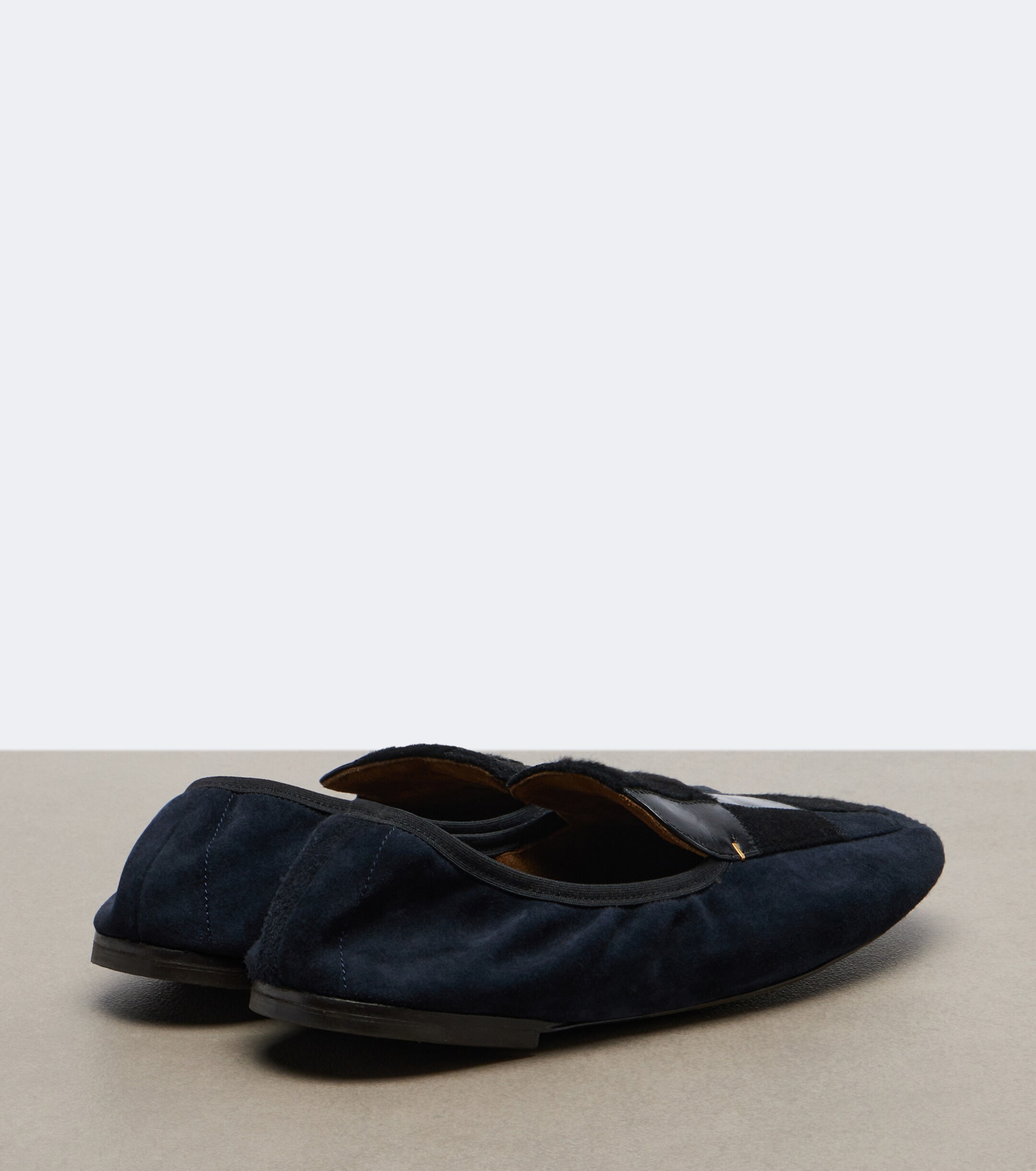 KHAITE Khaite Zoe patchwork suede and leather slip-on shoes