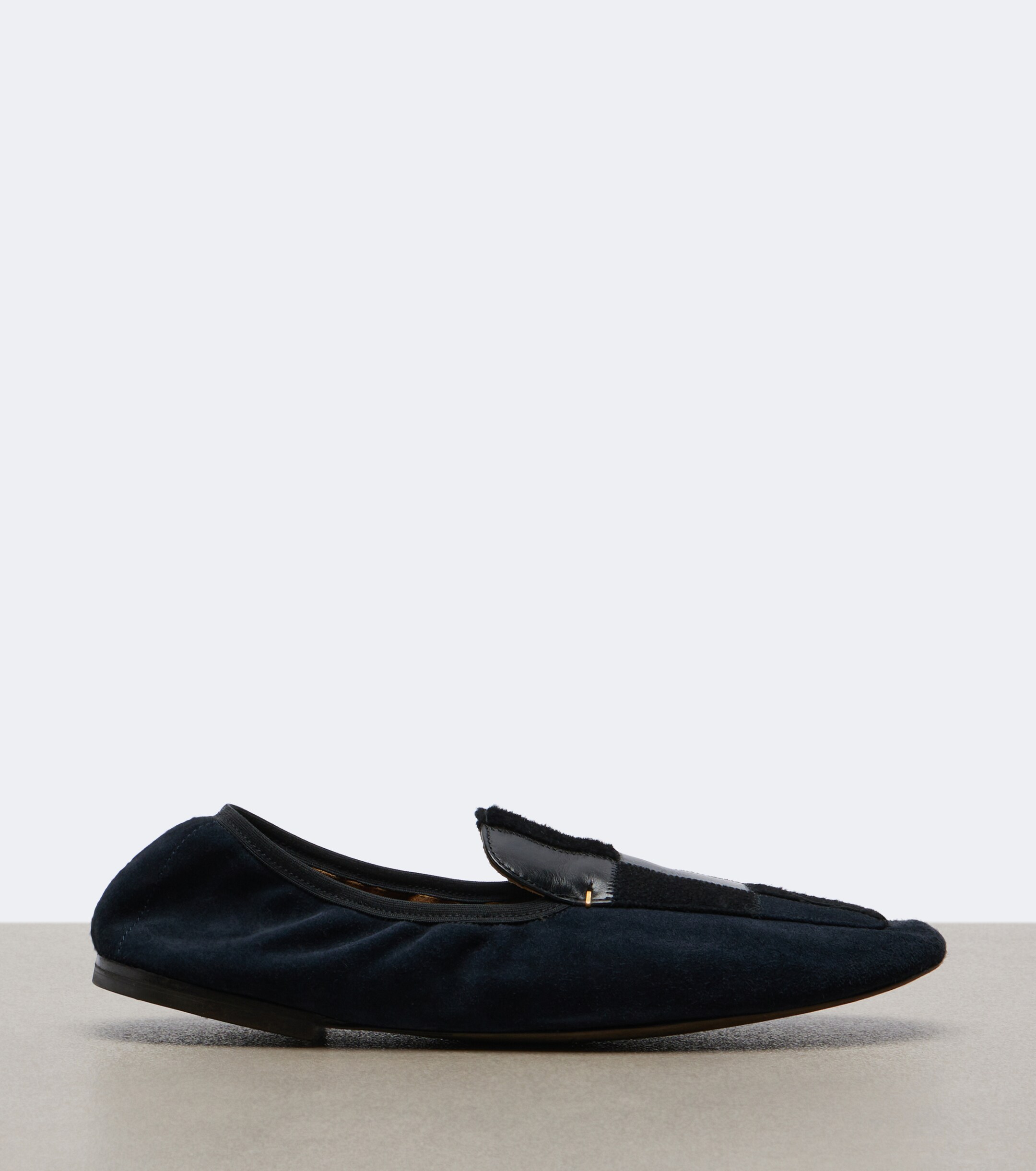 KHAITE Khaite Zoe patchwork suede and leather slip-on shoes