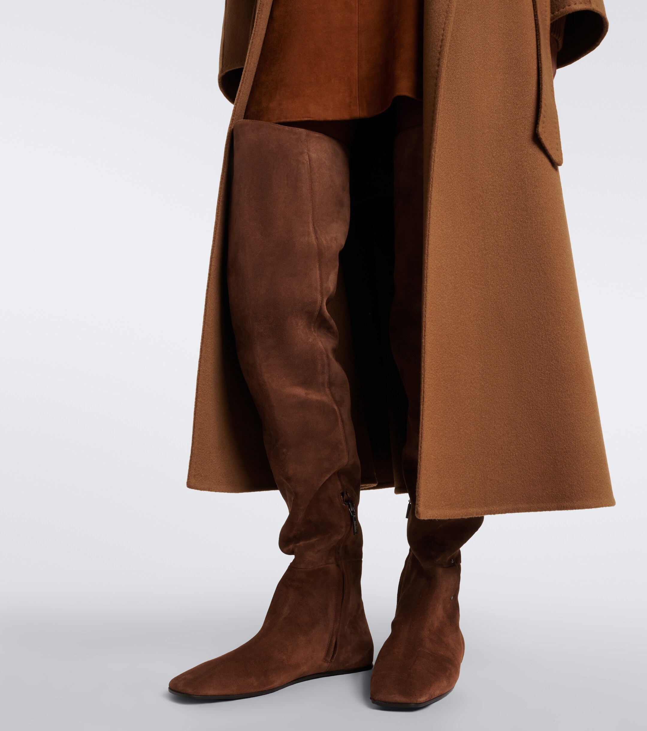 Max Mara Max Mara Studded suede over-the-knee boots