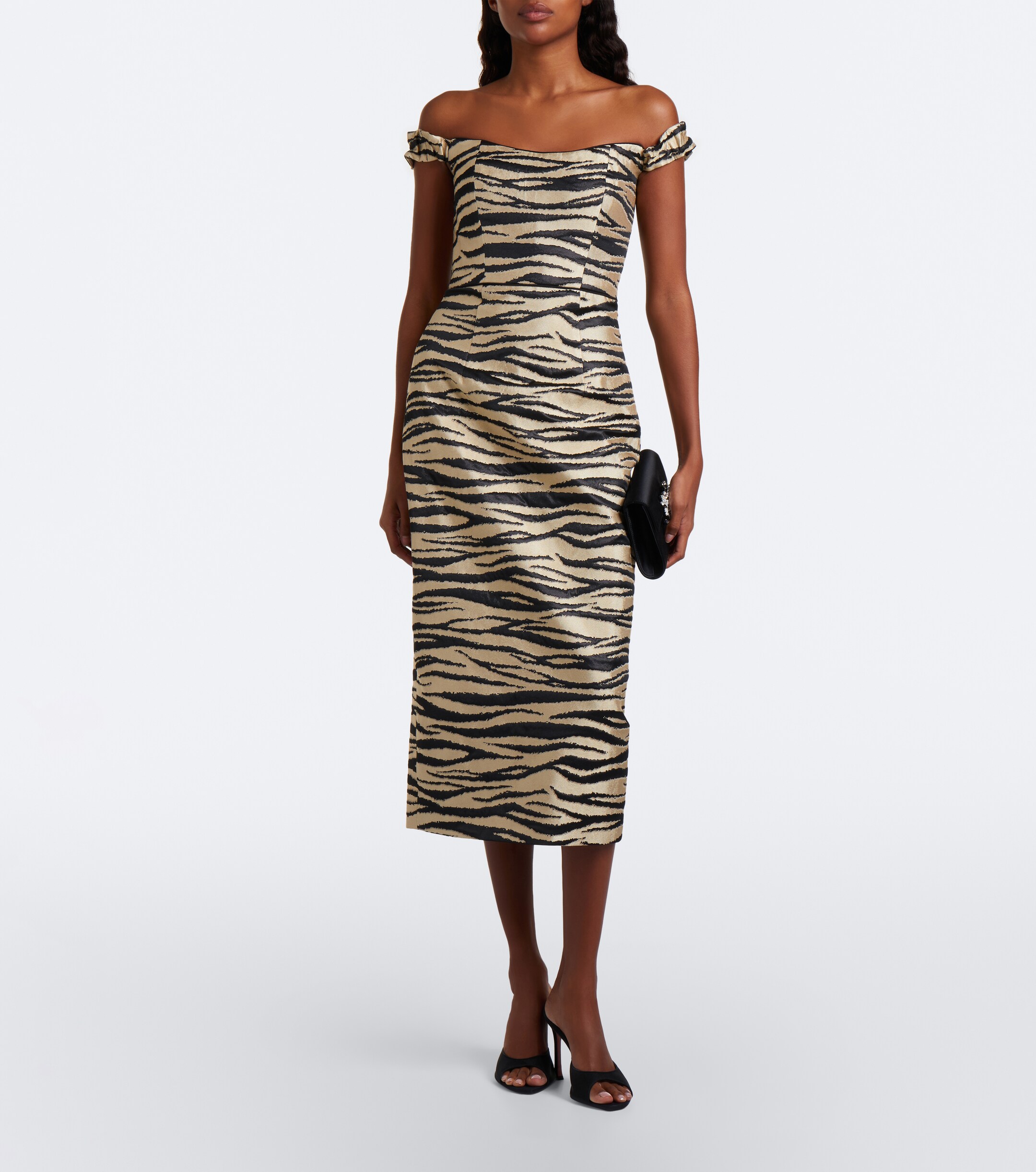 Markarian Markarian Amina off-shoulder jacquard midi dress