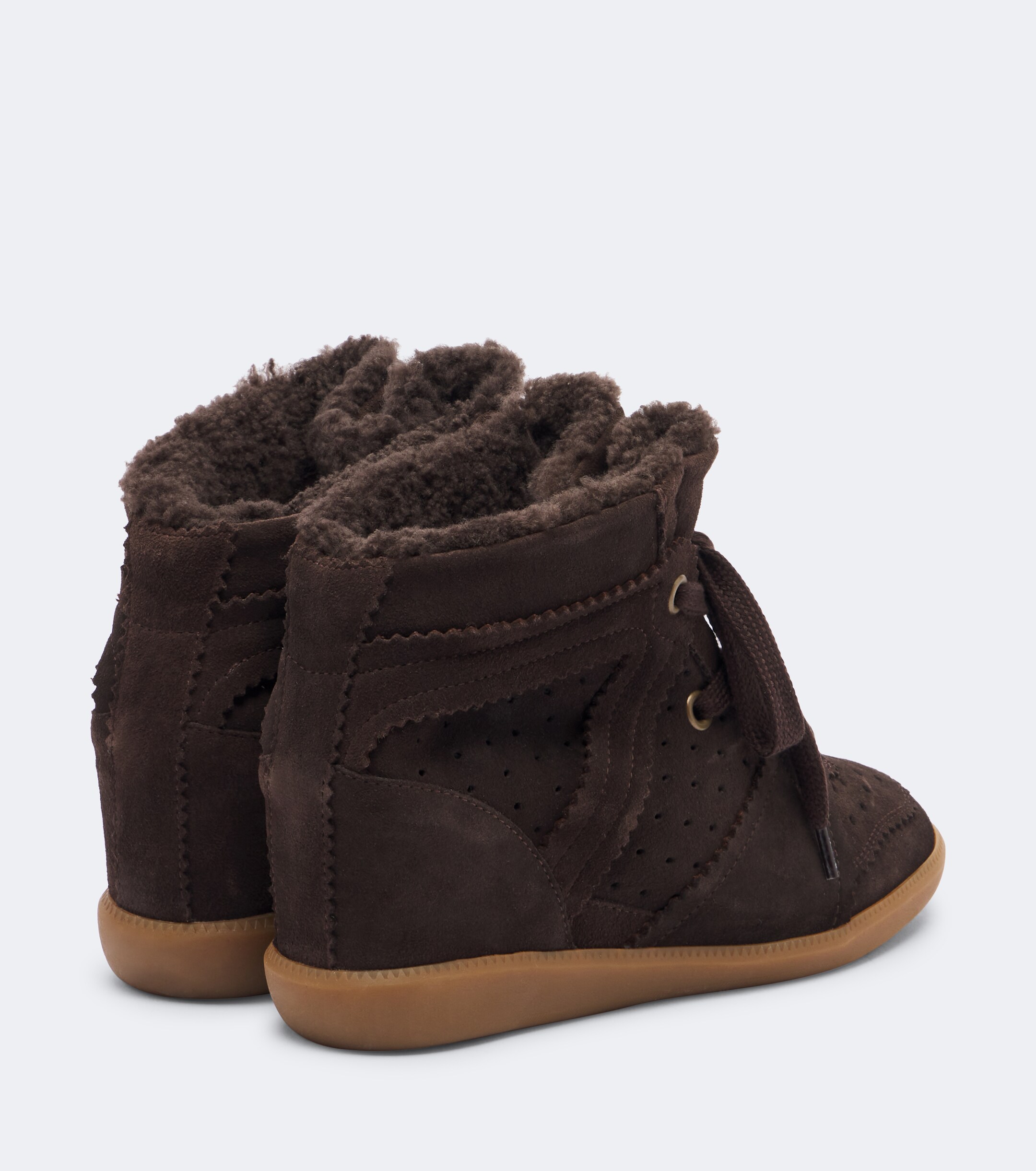 Isabel Marant Isabel Marant Bobby shearling-lined suede wedge sneakers