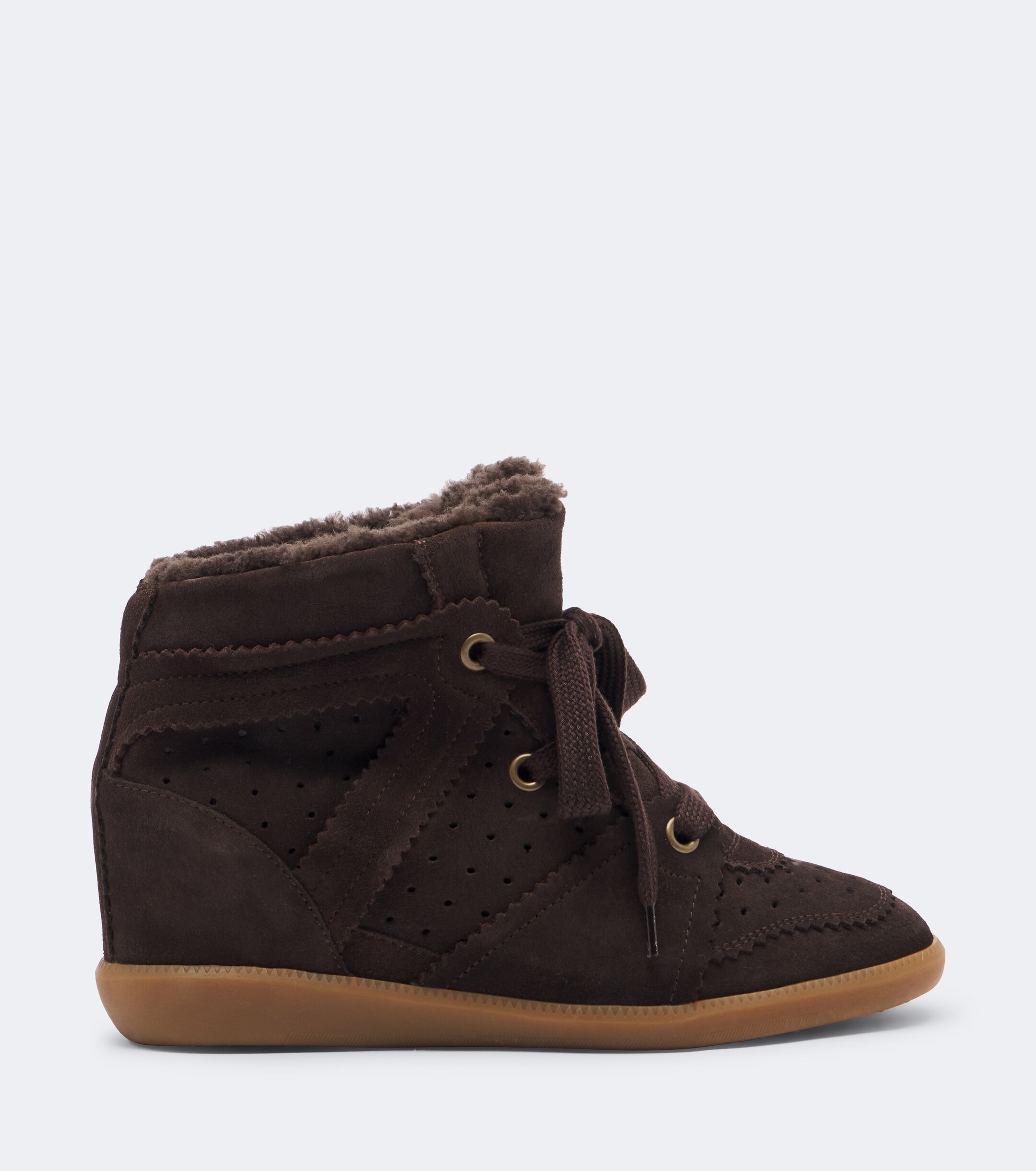Isabel Marant Isabel Marant Bobby shearling-lined suede wedge sneakers