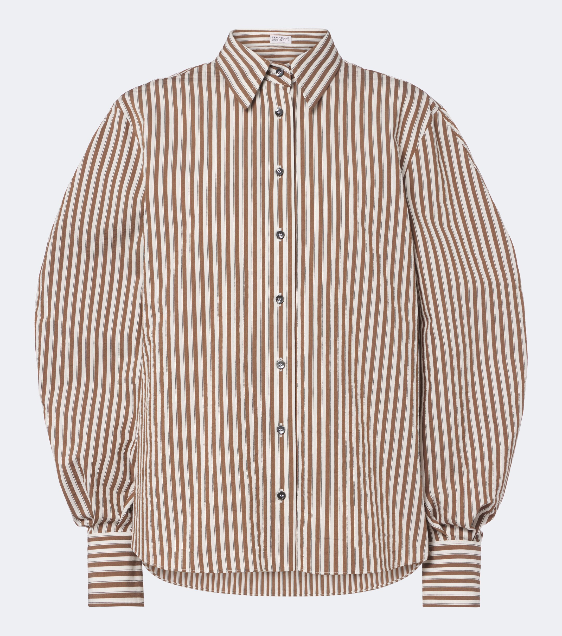 Brunello Cucinelli Brunello Cucinelli Monili striped cotton-blend shirt