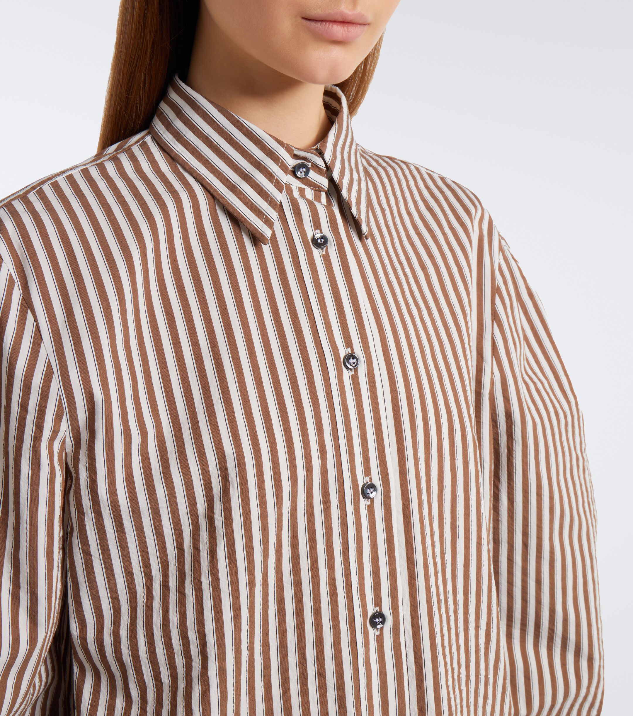 Brunello Cucinelli Brunello Cucinelli Monili striped cotton-blend shirt