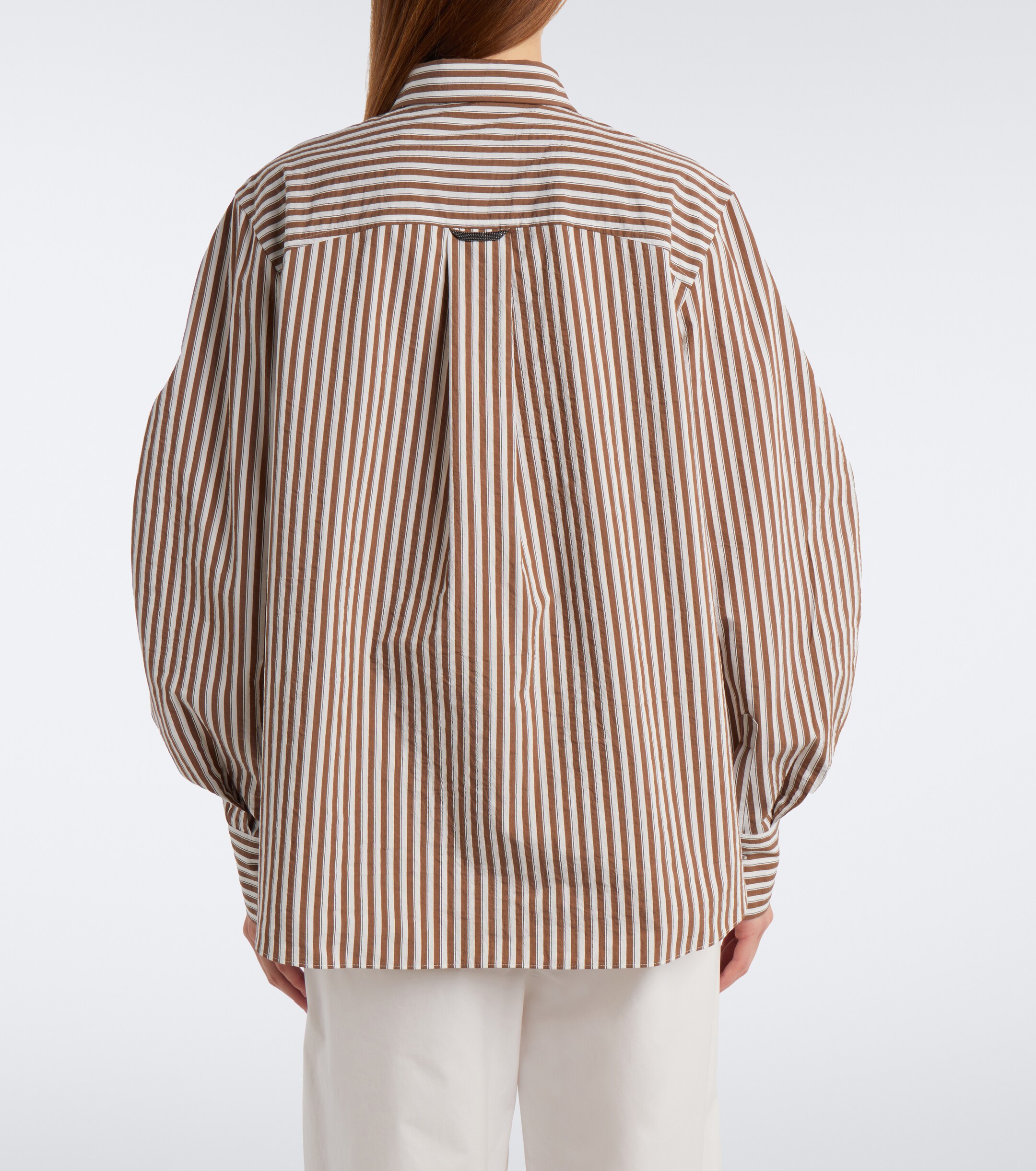Brunello Cucinelli Brunello Cucinelli Monili striped cotton-blend shirt