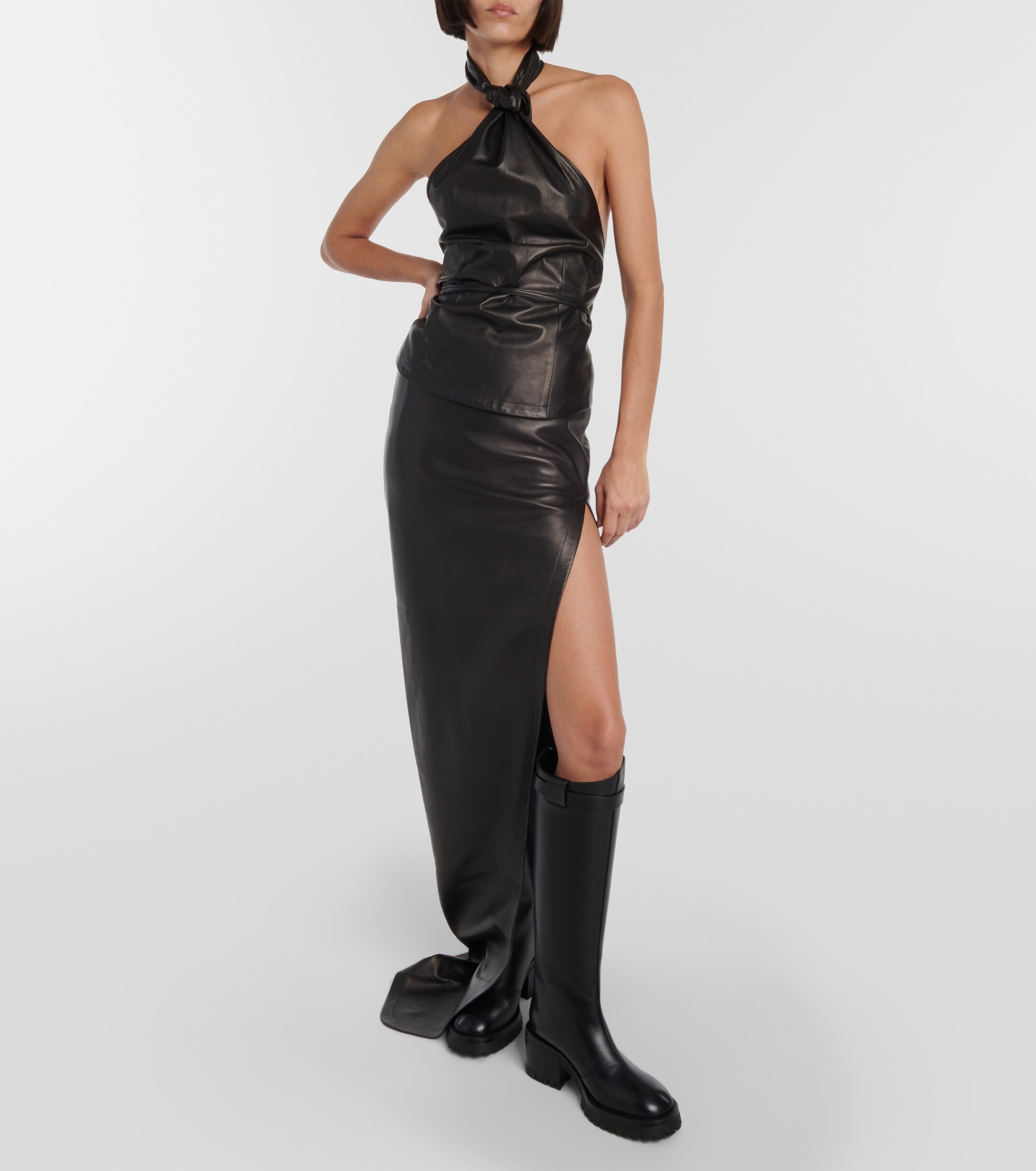 ANN DEMEULEMEESTER - Leather maxi skirt | Plush