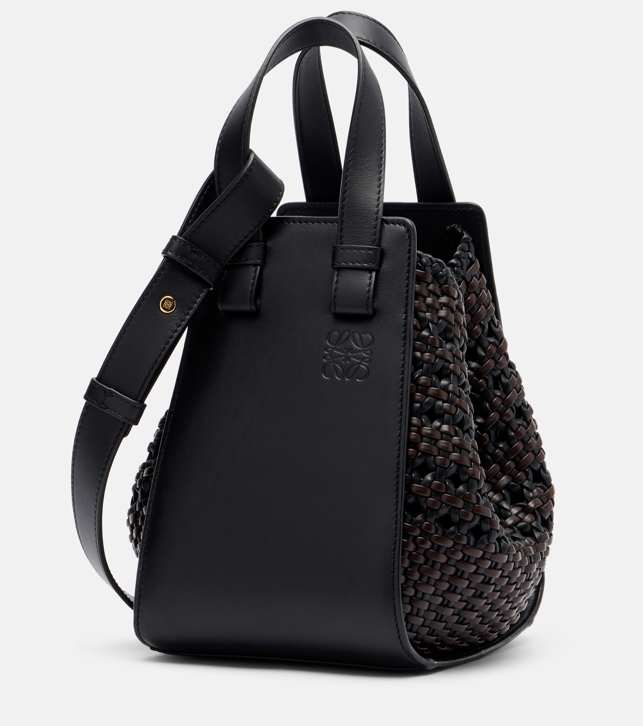 Loewe Hammock Small woven leather top-handle bag