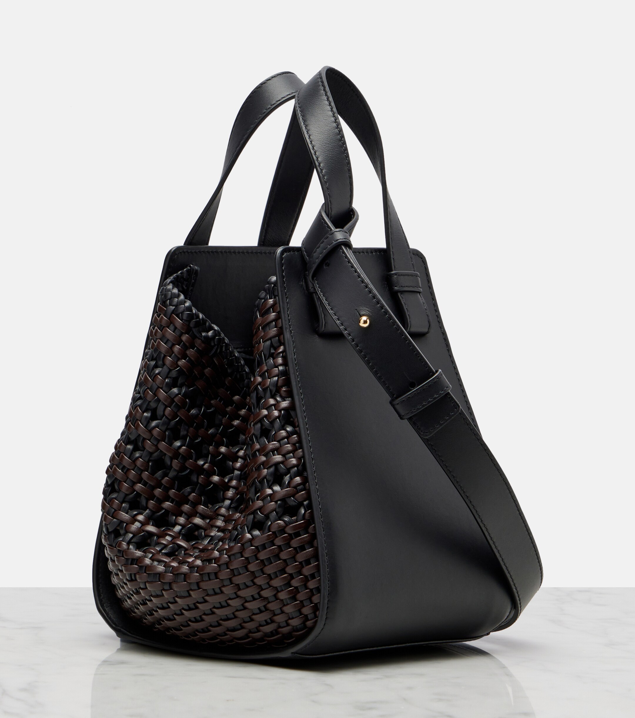 Loewe Hammock Small woven leather top-handle bag
