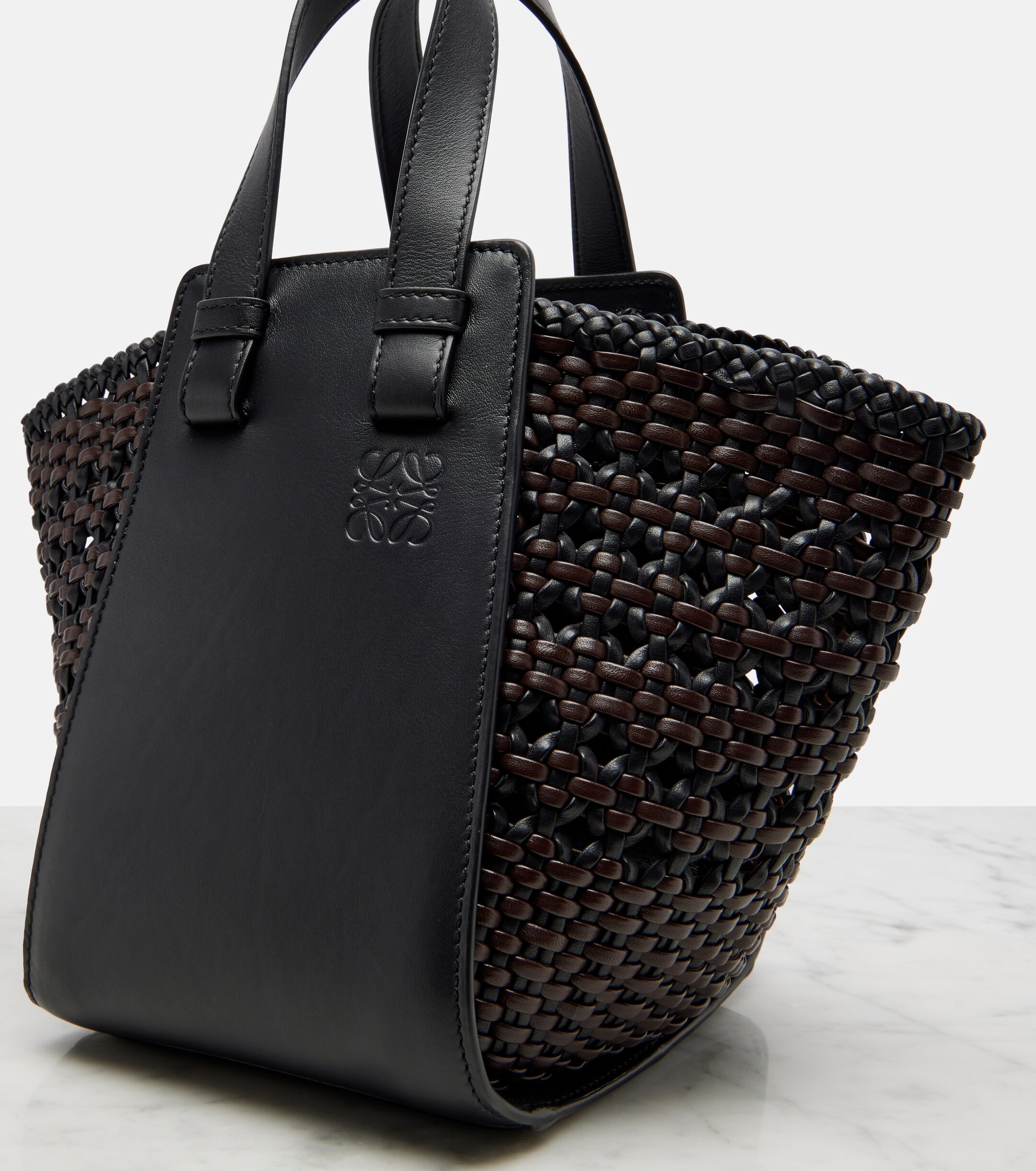 Loewe Hammock Small woven leather top-handle bag