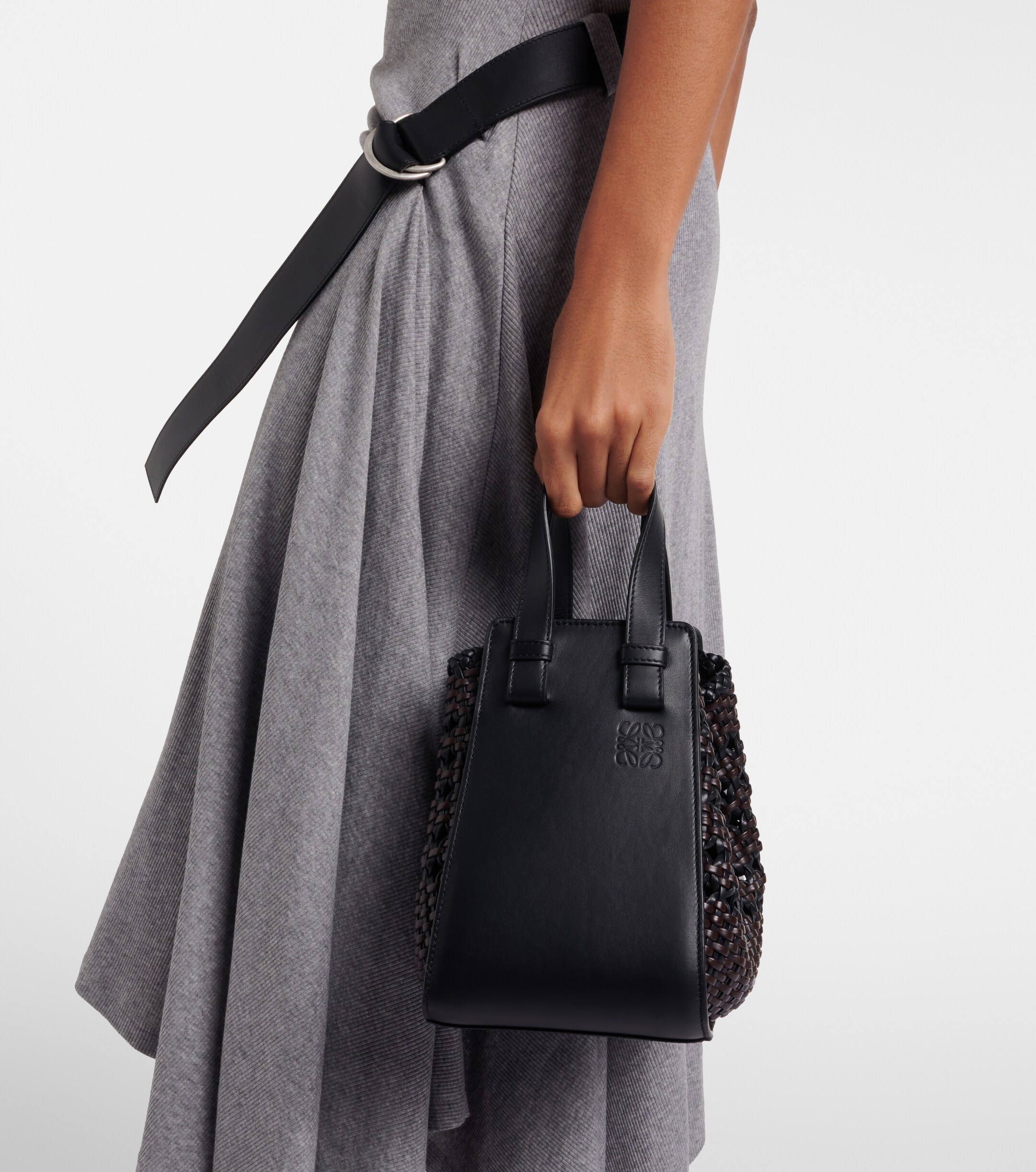 Loewe Hammock Small woven leather top-handle bag