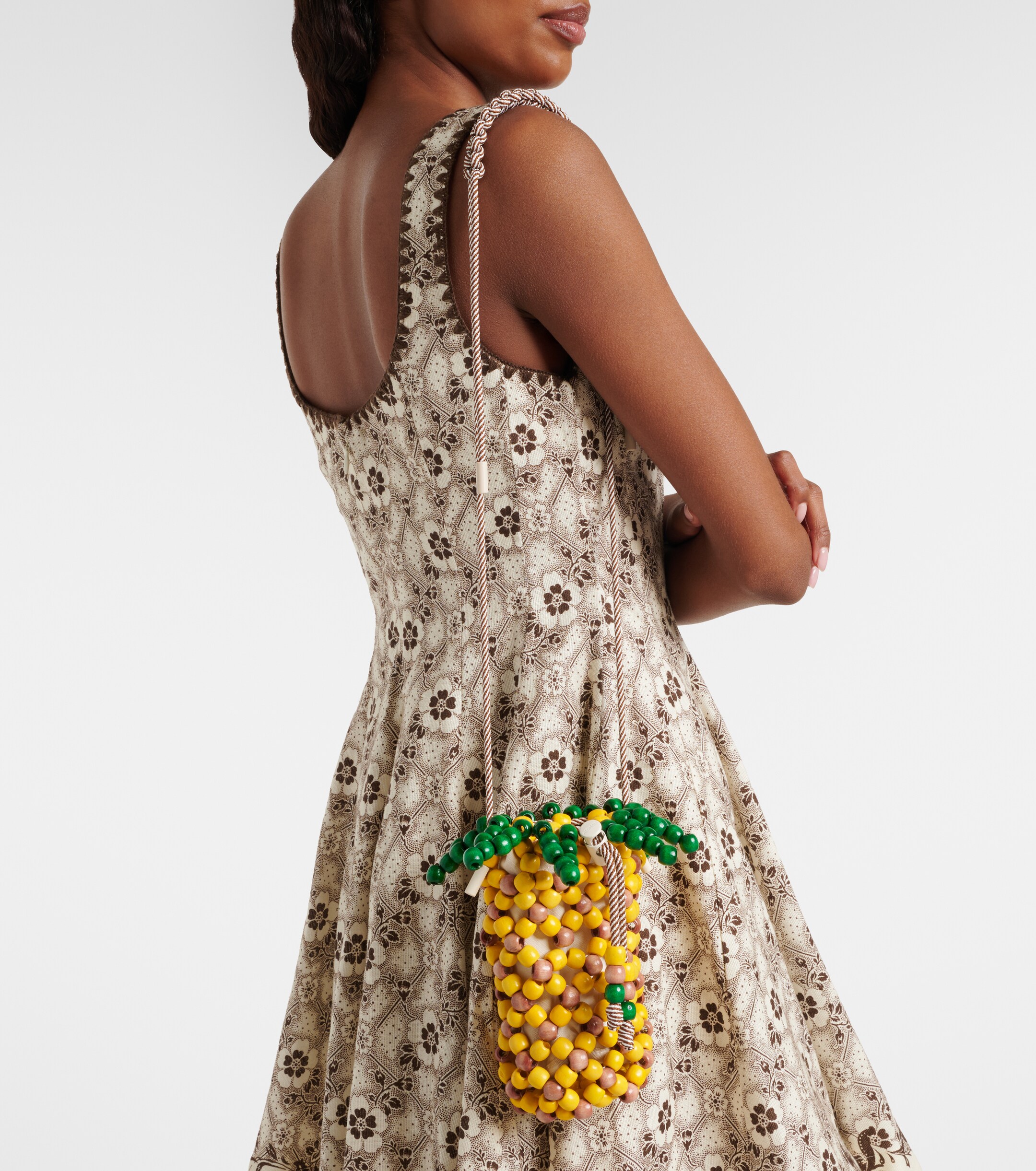 Alémais Pineapple Mini beaded top-handle bag