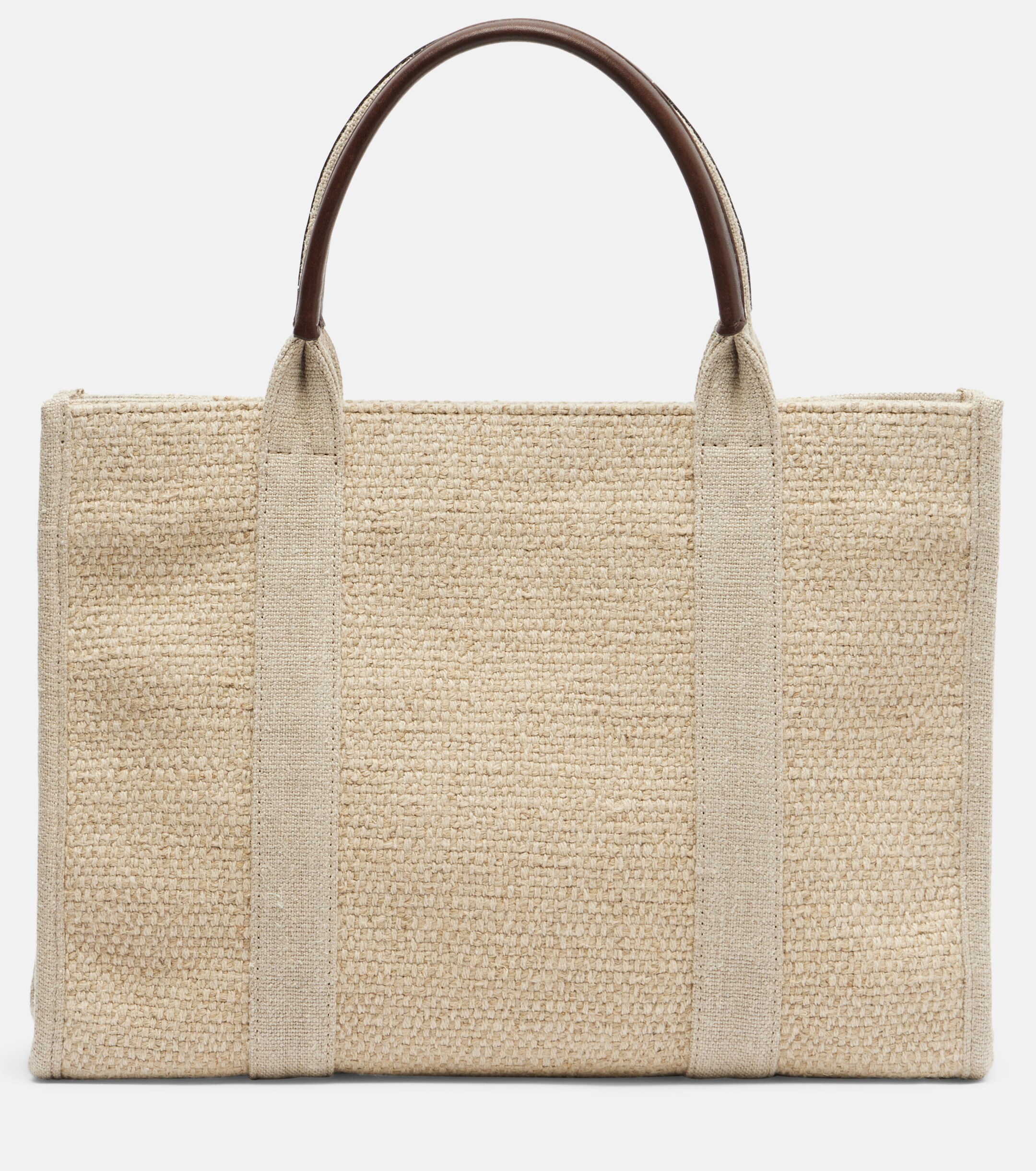 The Row Georgia Medium leather-trimmed canvas tote bag