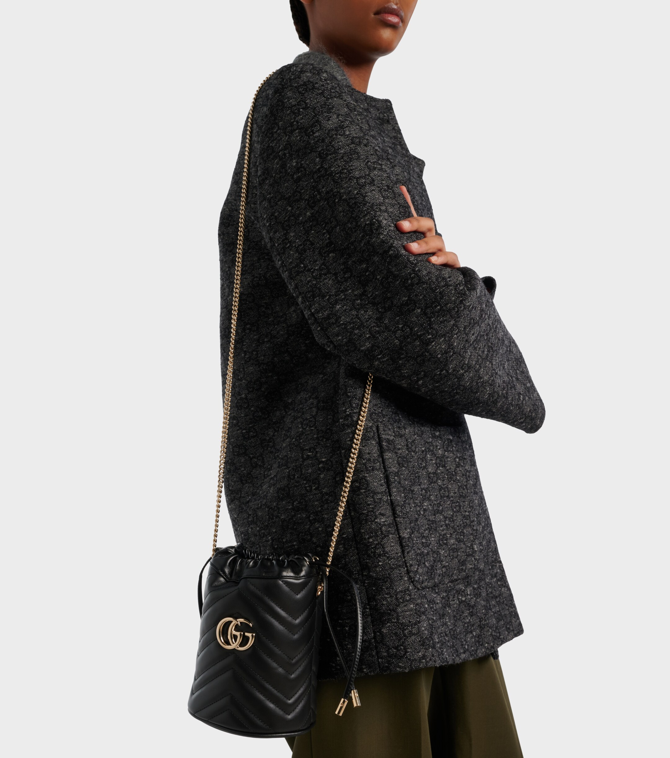 Gucci GG Marmont Small leather bucket bag