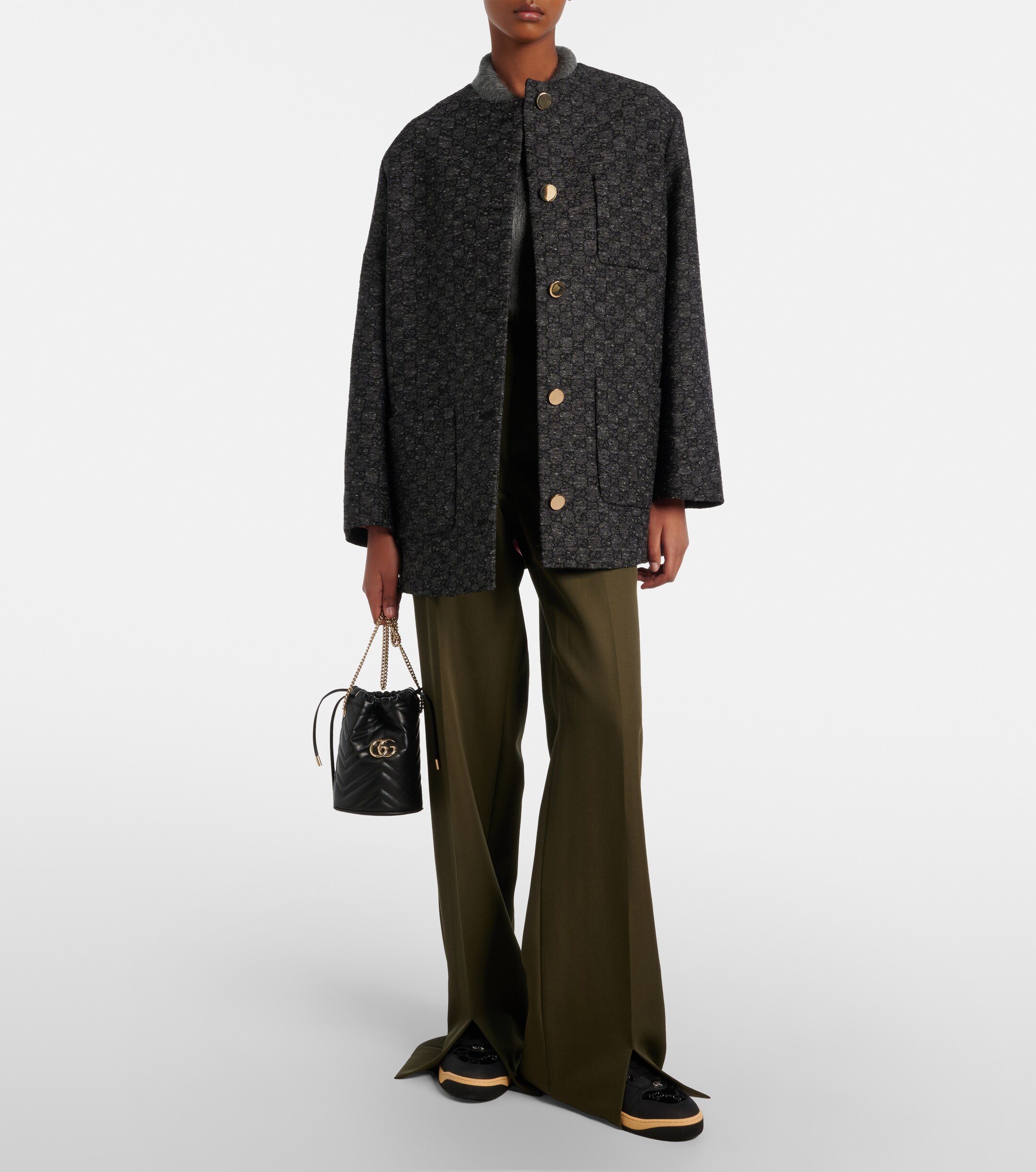 Gucci GG Marmont Small leather bucket bag