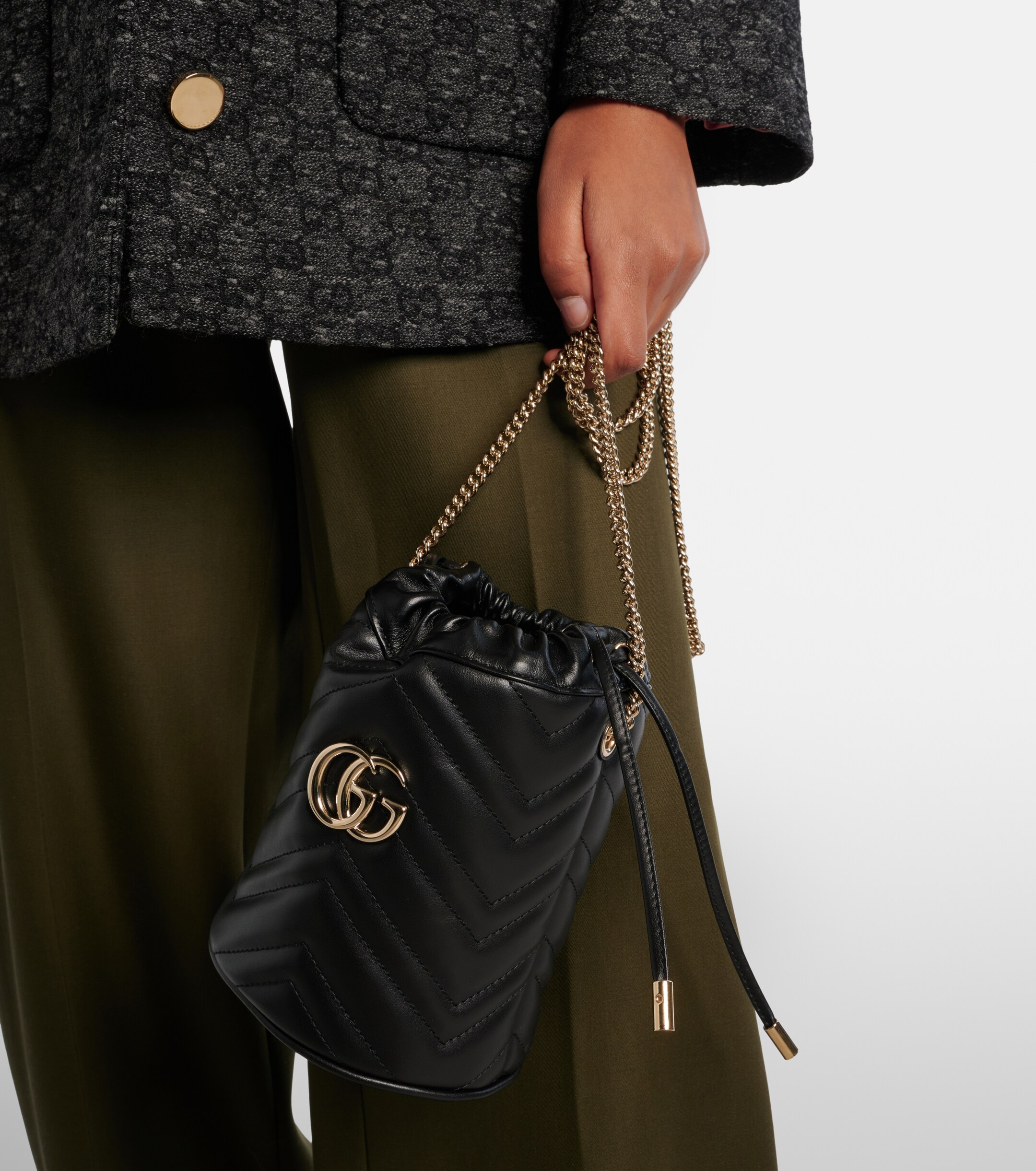 Gucci GG Marmont Small leather bucket bag