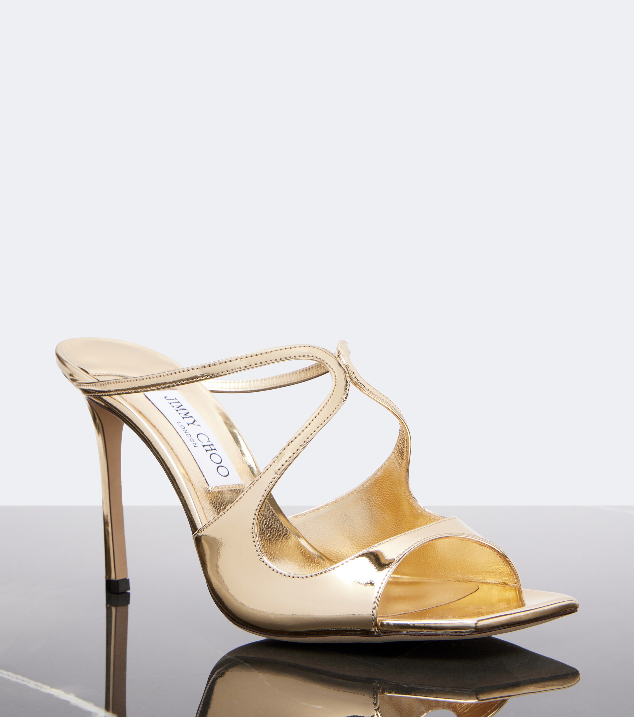 JIMMY CHOO Jimmy Choo Anise metallic leather mules