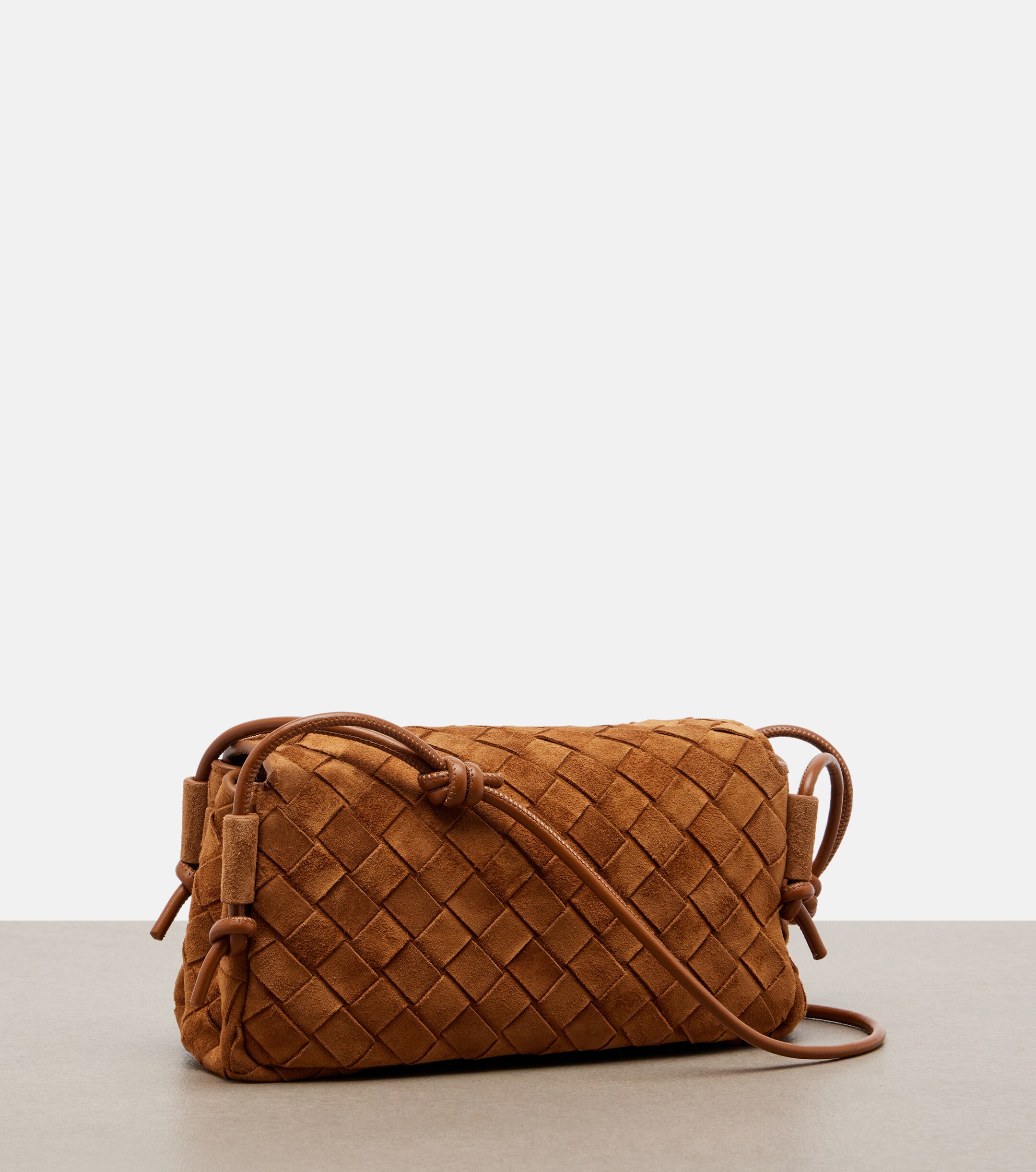 Bottega Veneta Notturno Intrecciato suede crossbody bag