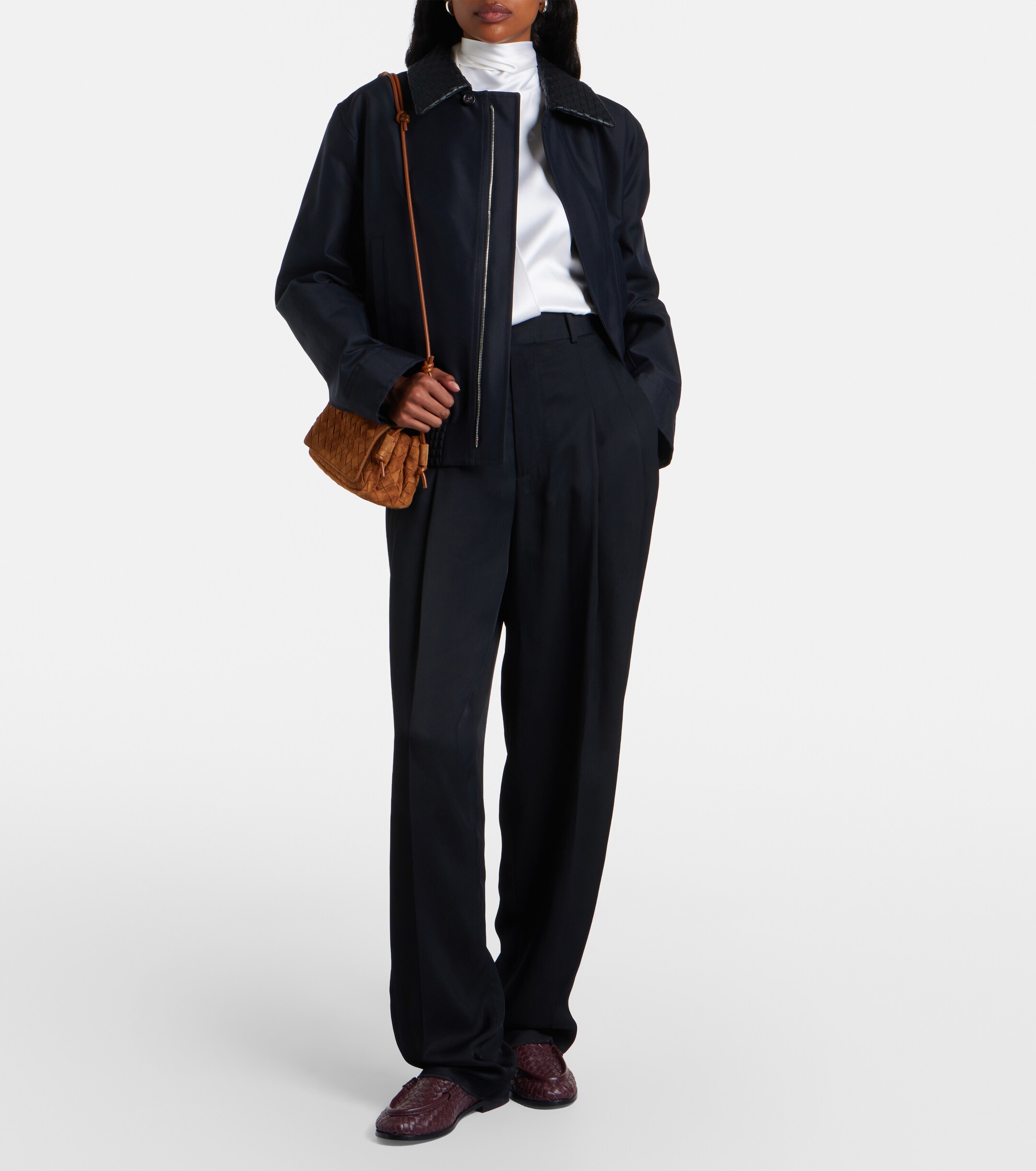 Bottega Veneta Notturno Intrecciato suede crossbody bag