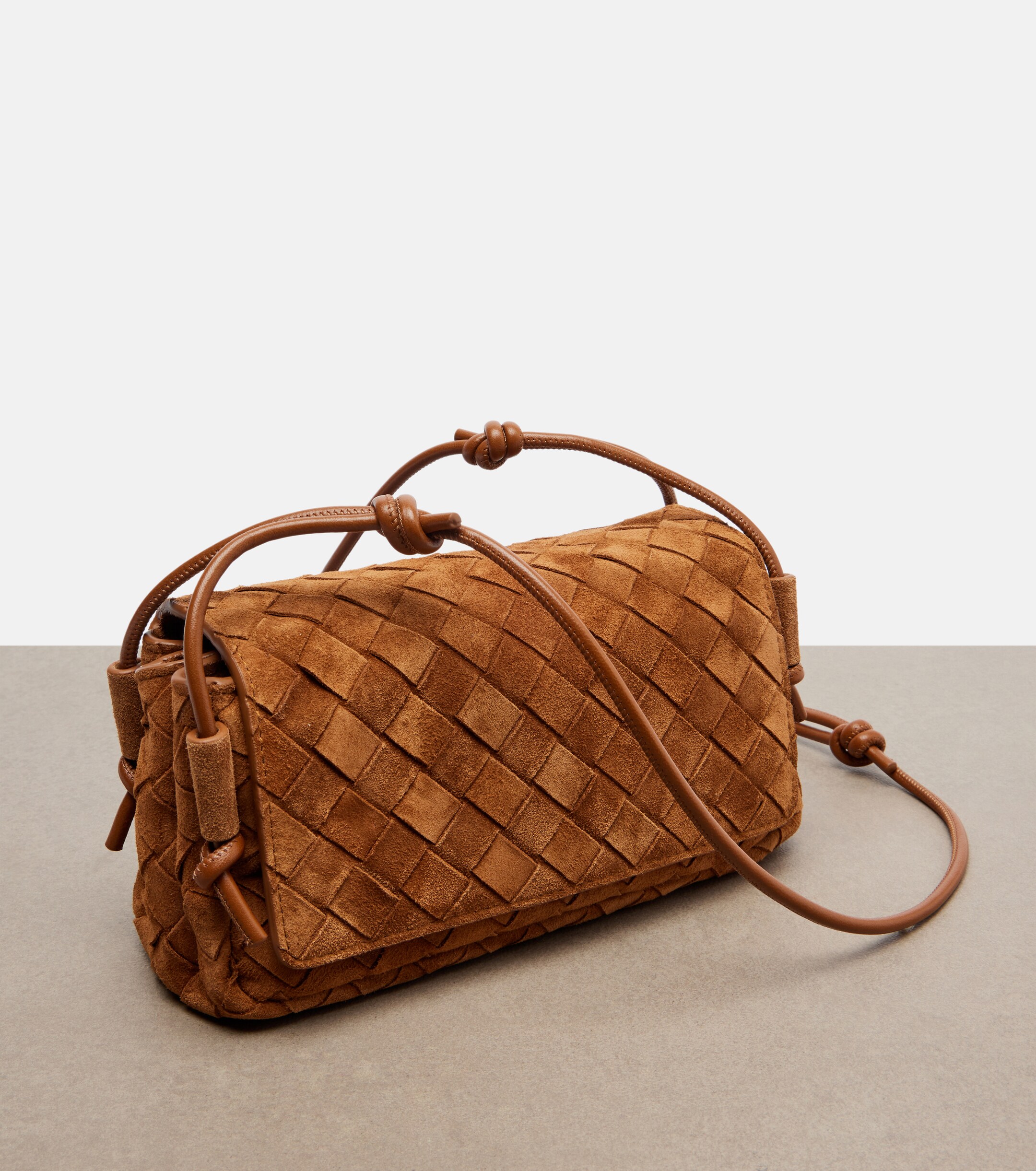 Bottega Veneta Notturno Intrecciato suede crossbody bag