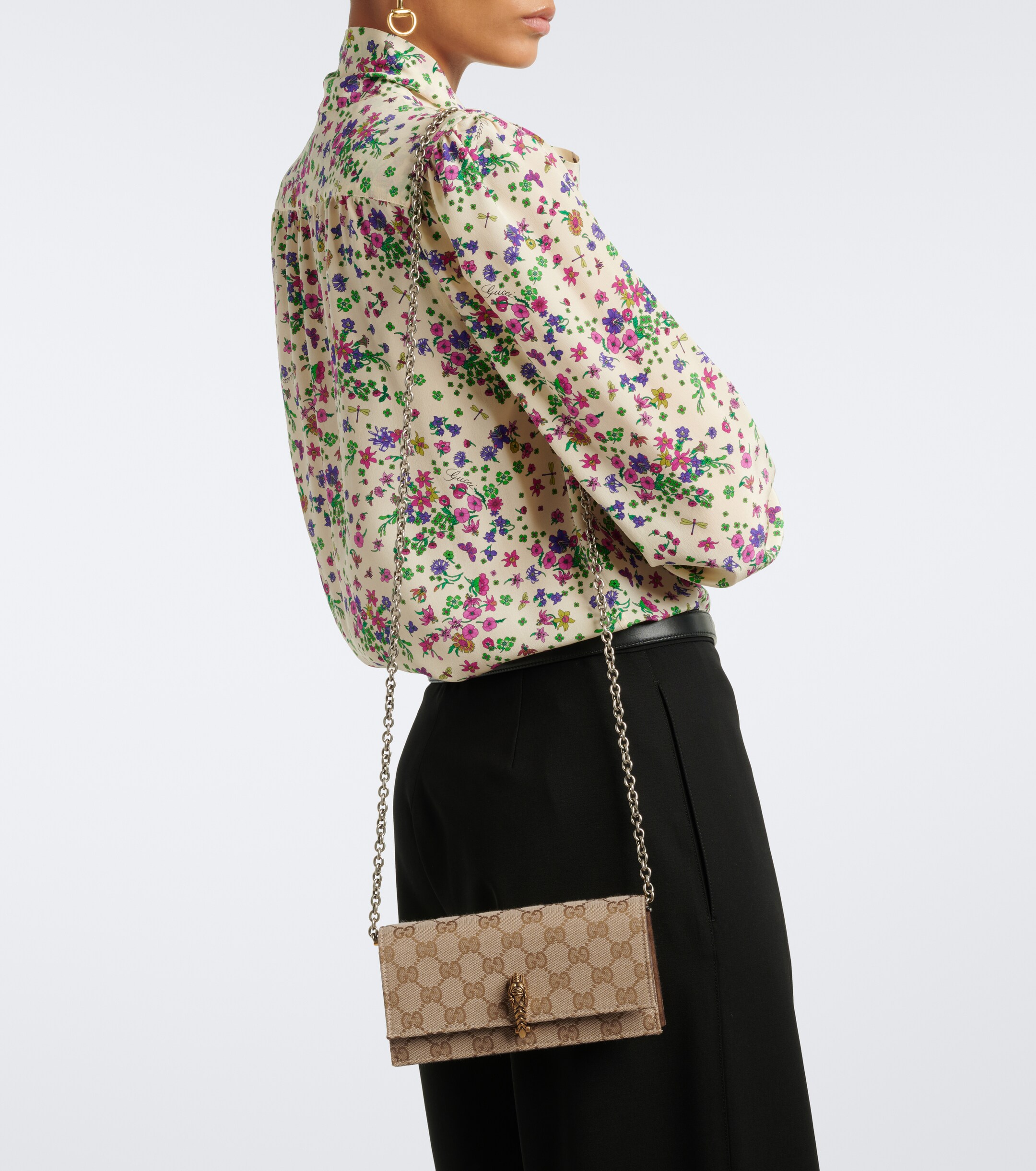 Gucci Dionysus GG canvas wallet on chain