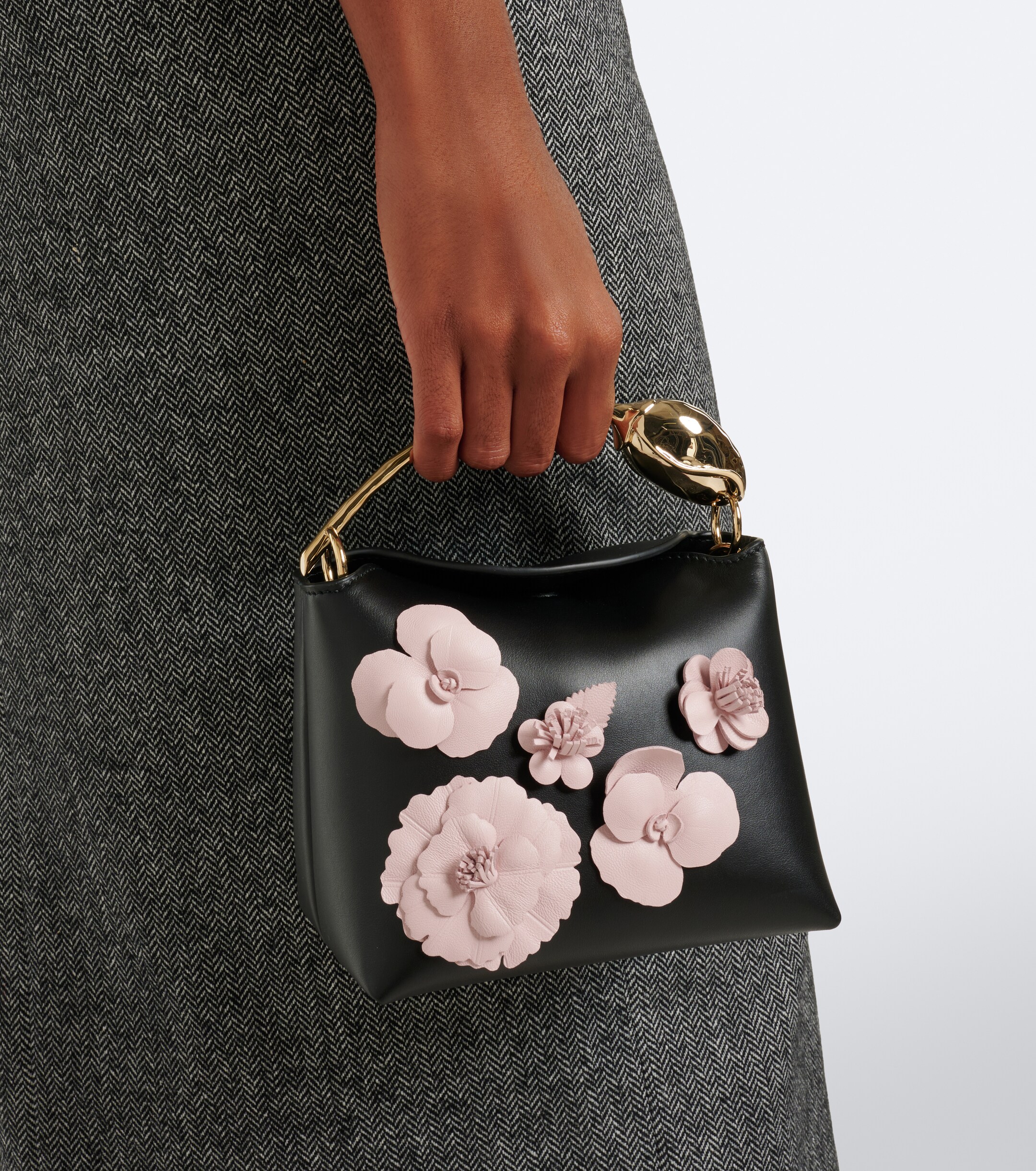 Erdem Erdem Bloom Mini appliqué leather top-handle bag