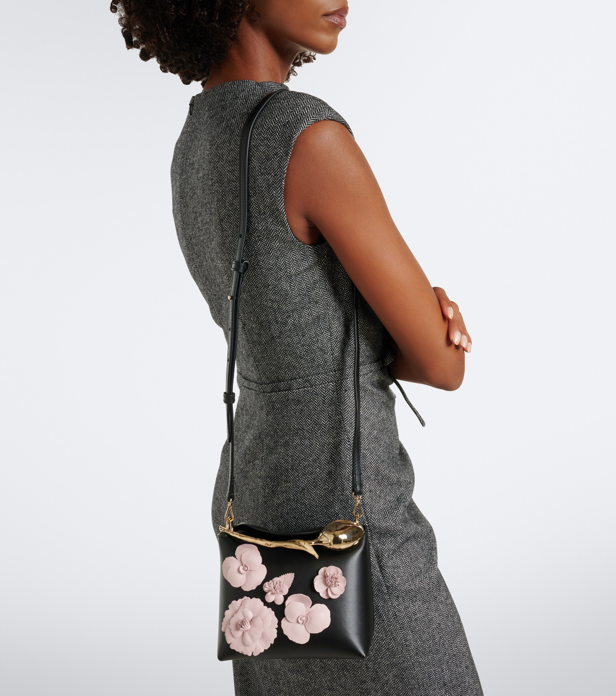 Erdem Erdem Bloom Mini appliqué leather top-handle bag