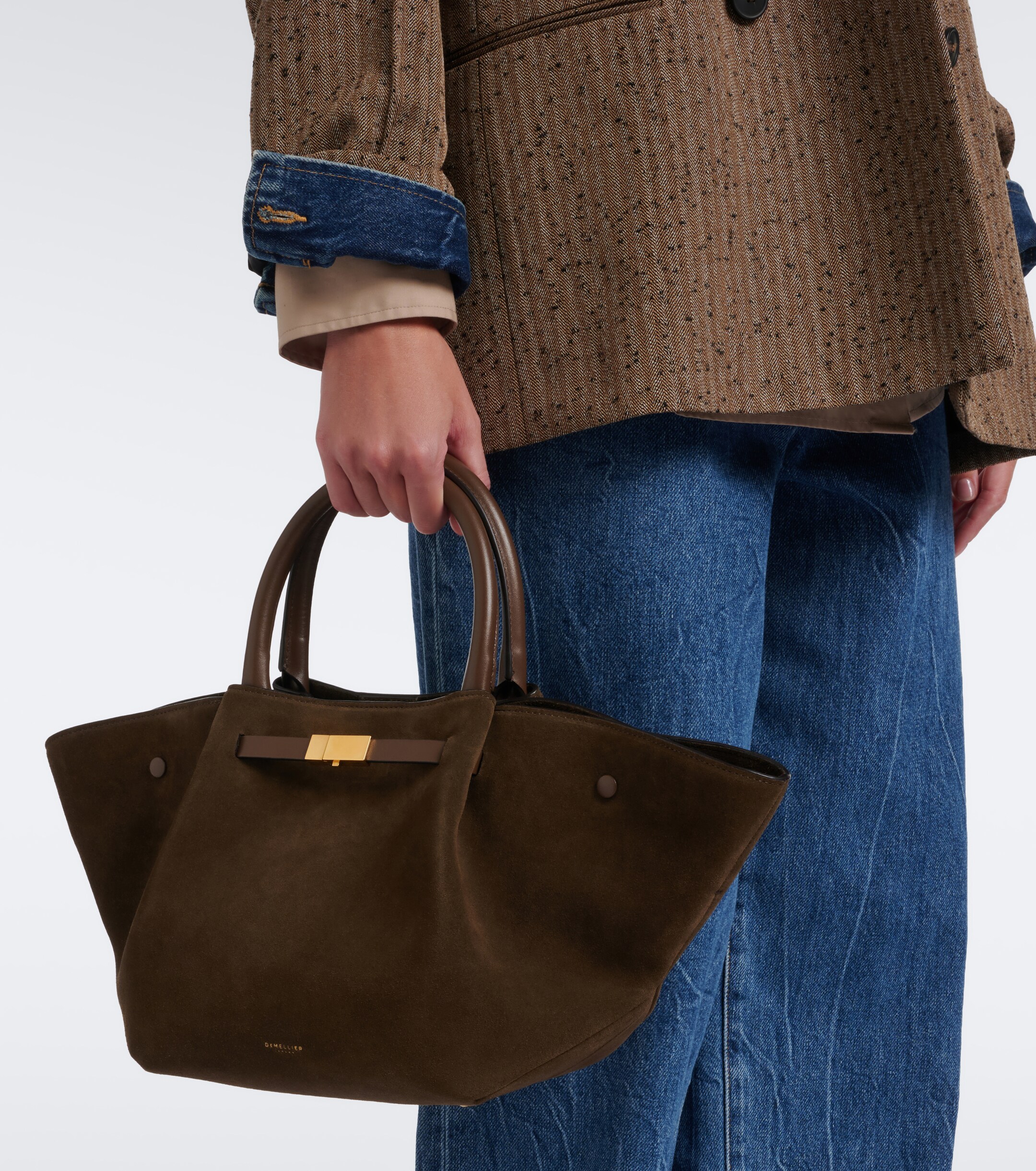DeMellier DeMellier New York Midi suede top-handle bag