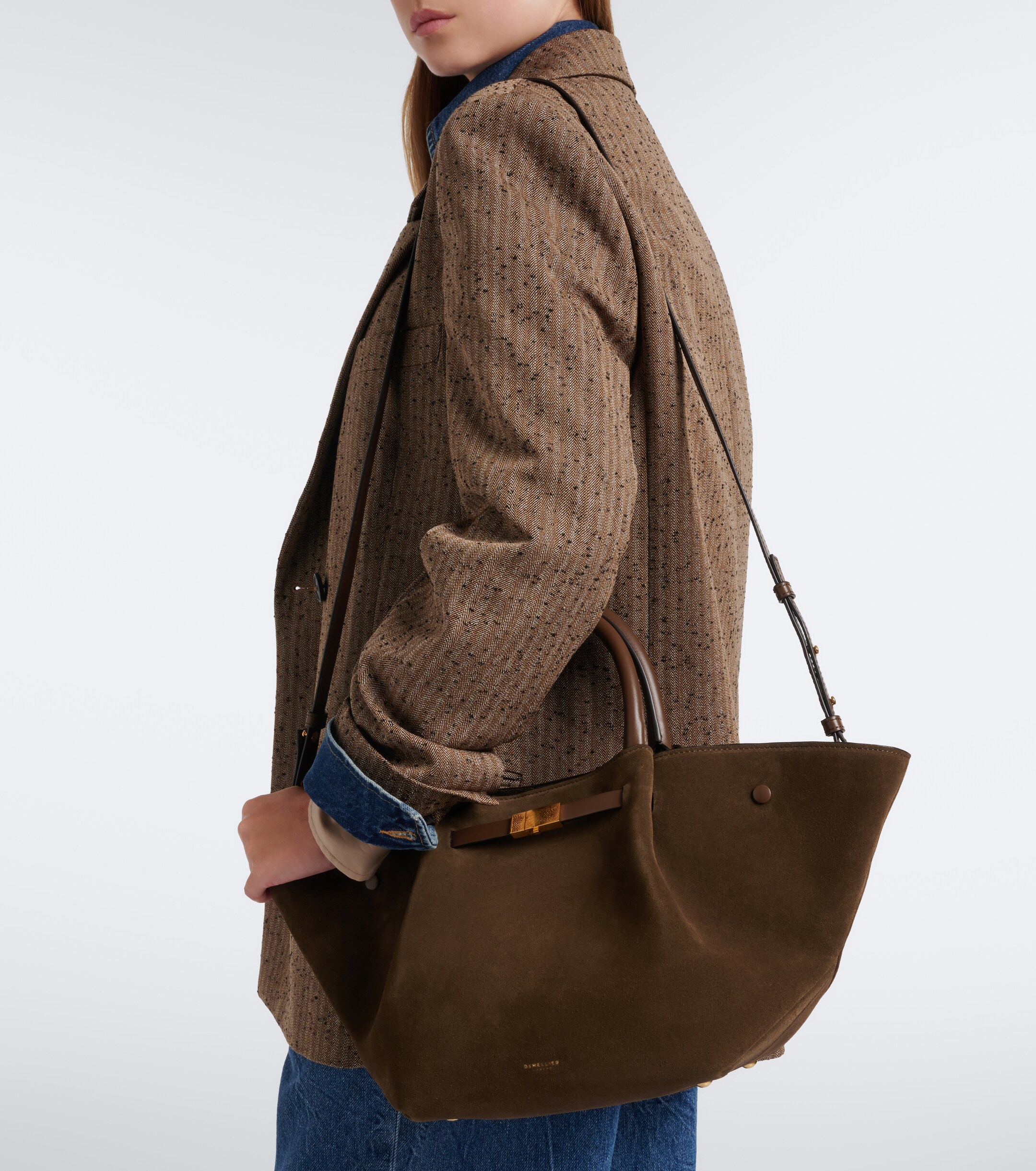 DeMellier DeMellier New York Midi suede top-handle bag