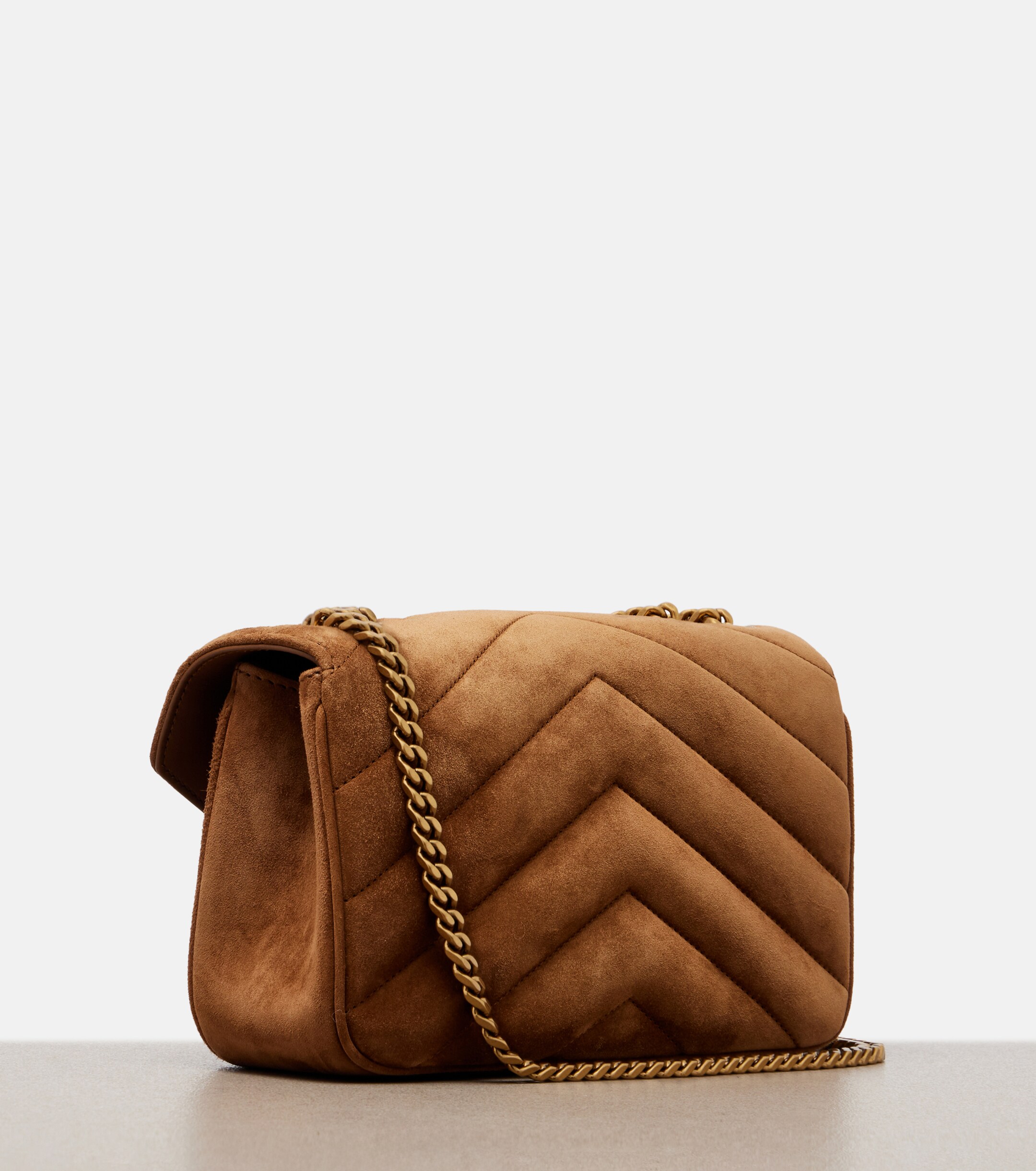 Saint Laurent Loulou Small matelassé suede shoulder bag