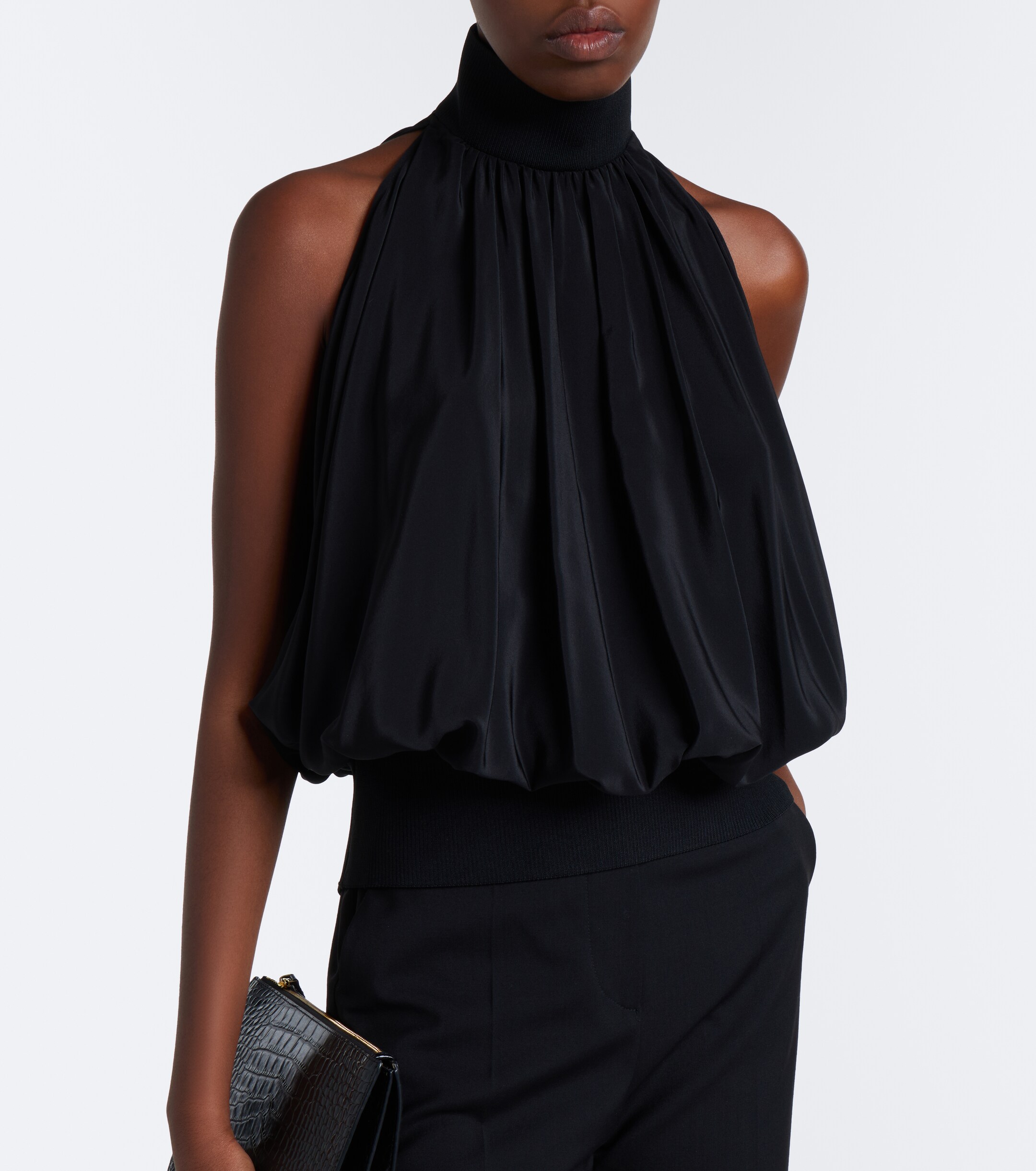 Sportmax Sportmax Draped halterneck silk satin top