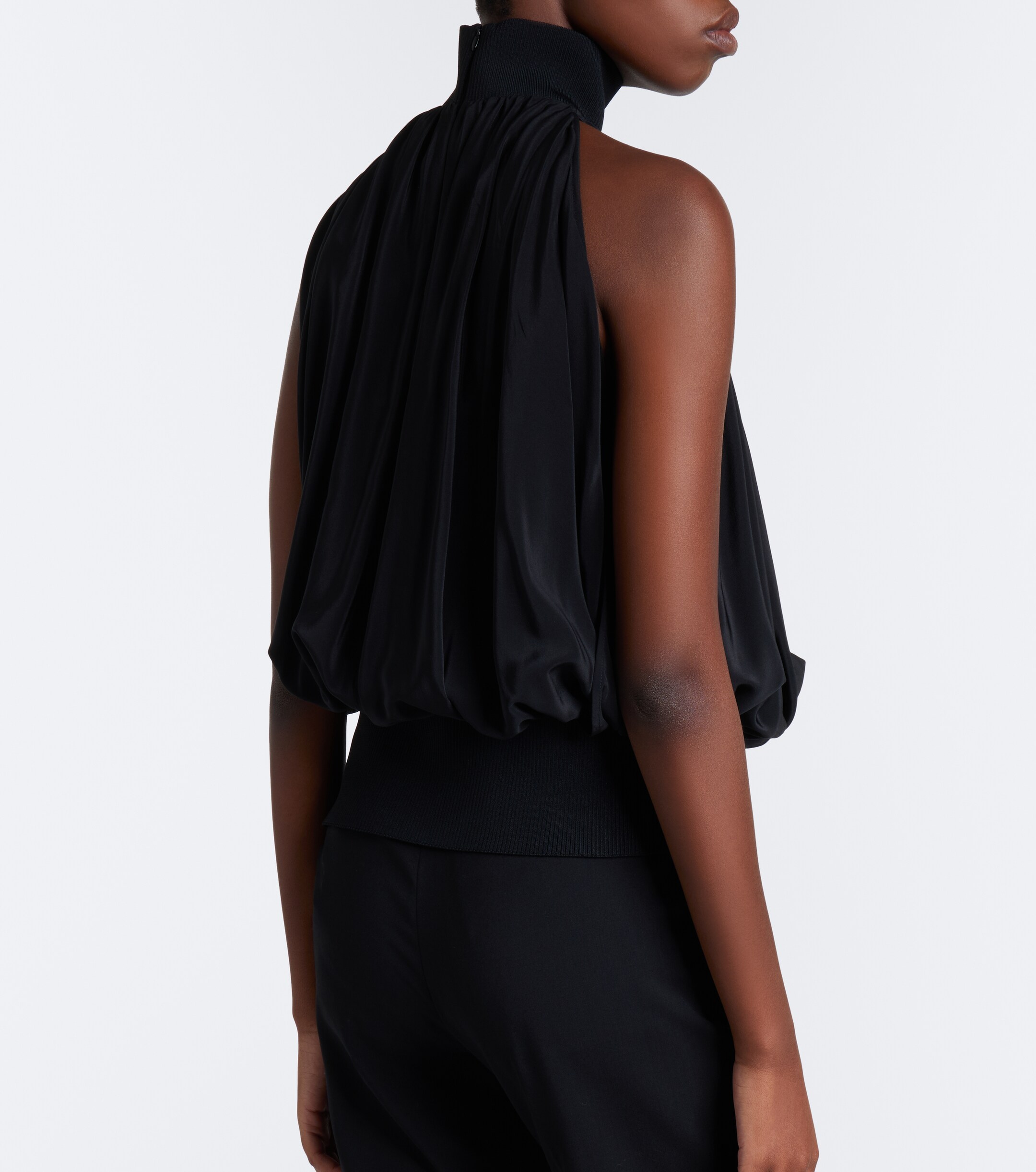Sportmax Sportmax Draped halterneck silk satin top