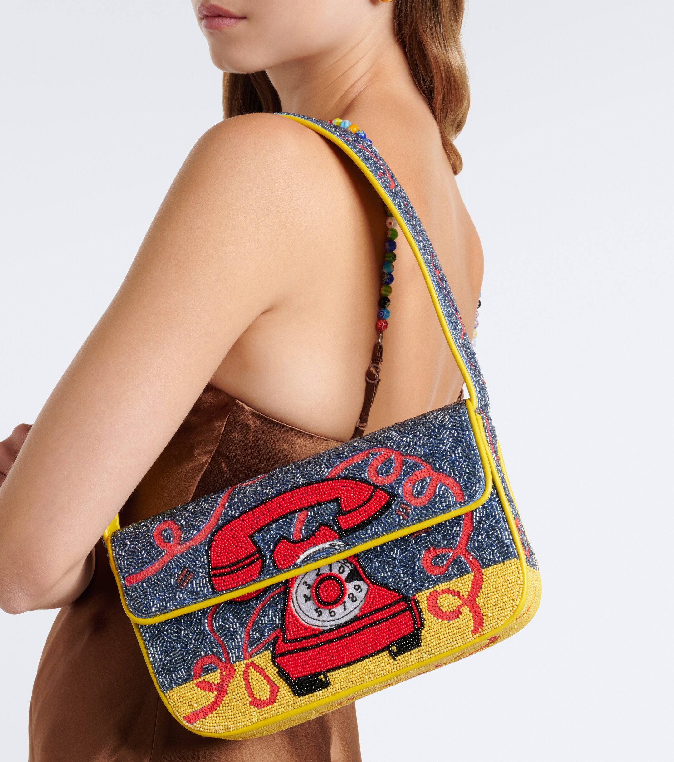 Staud Tommy Small beaded shoulder bag