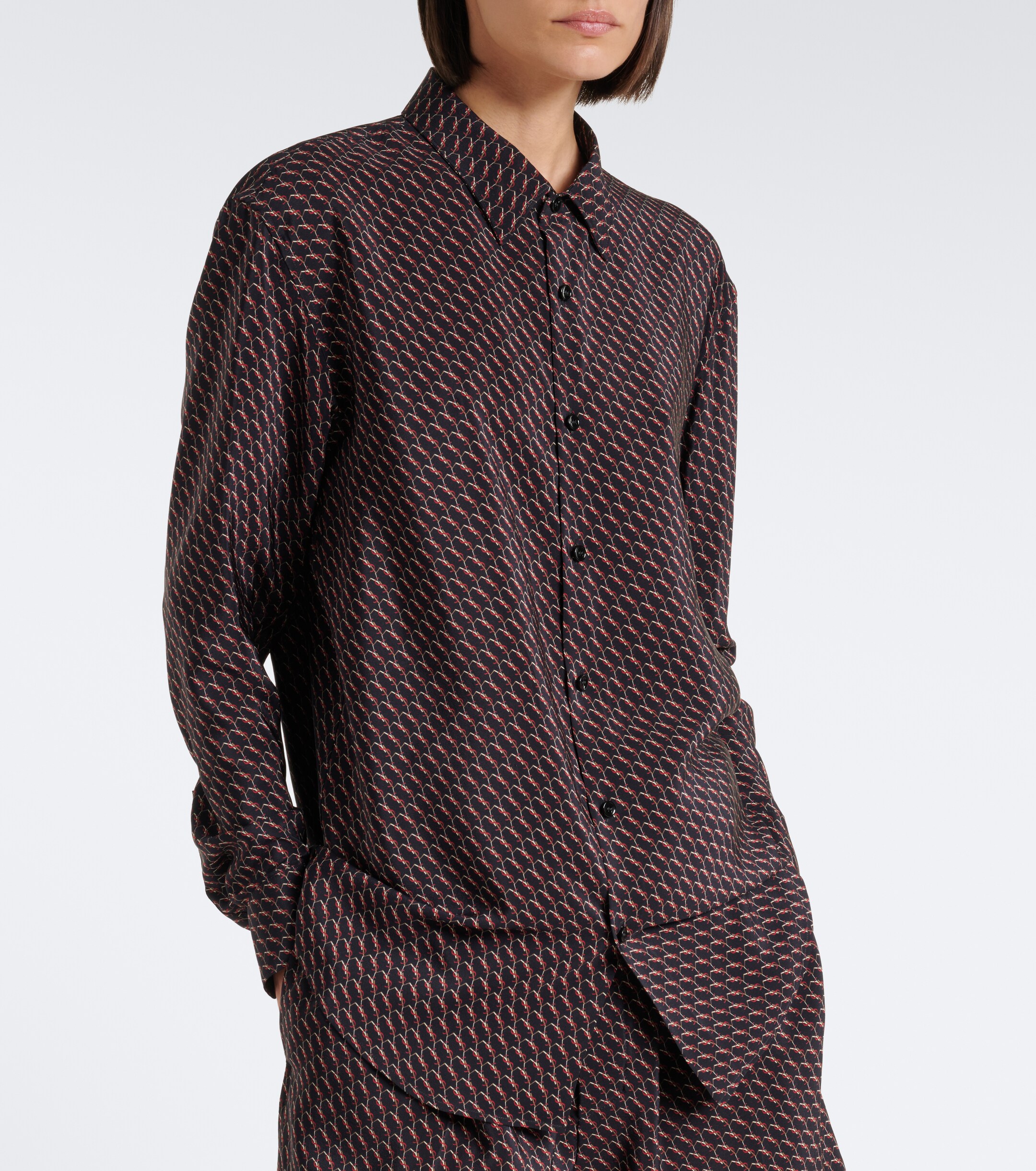 Saint Laurent Saint Laurent Cassandre printed silk shirt