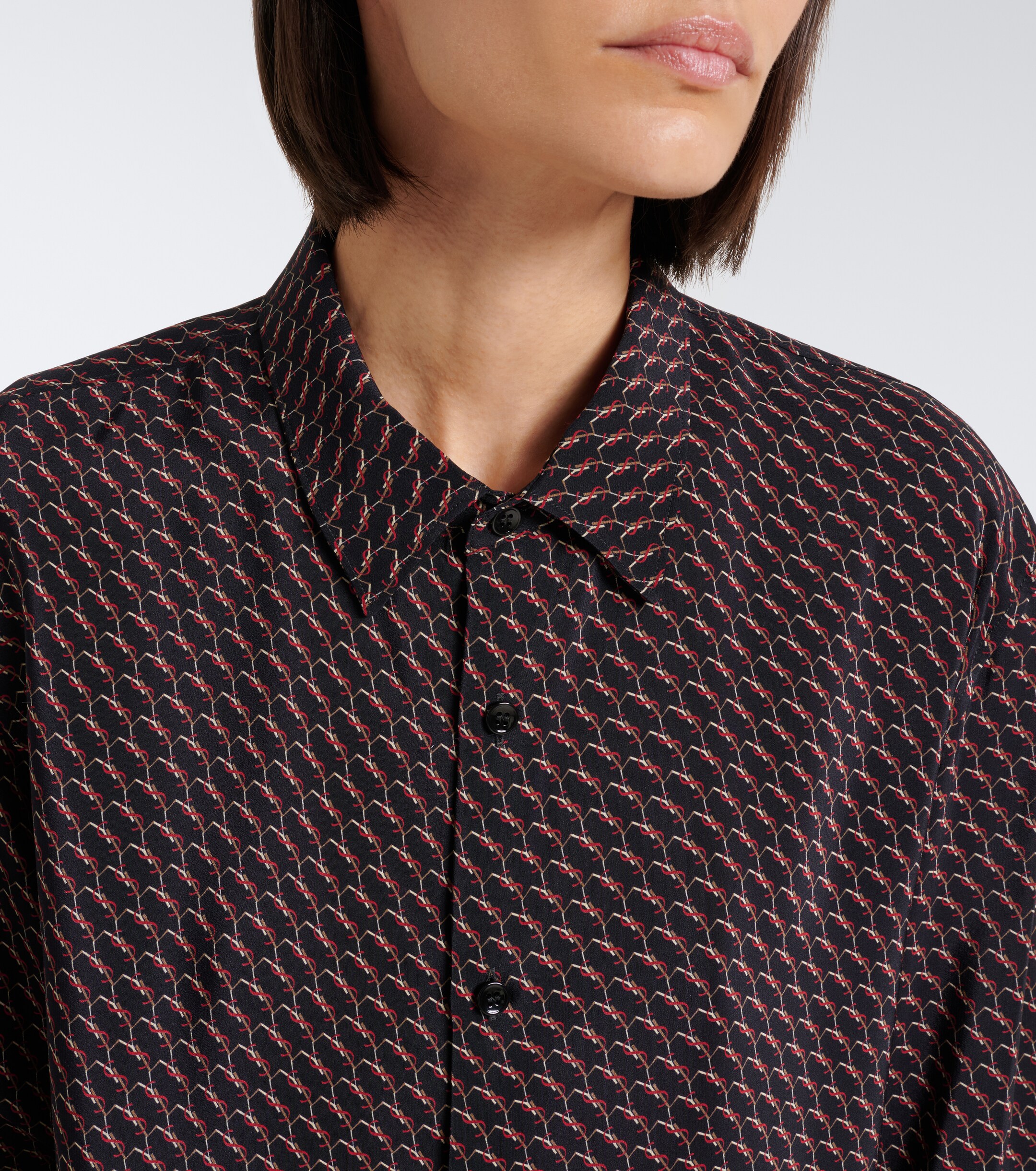 Saint Laurent Saint Laurent Cassandre printed silk shirt