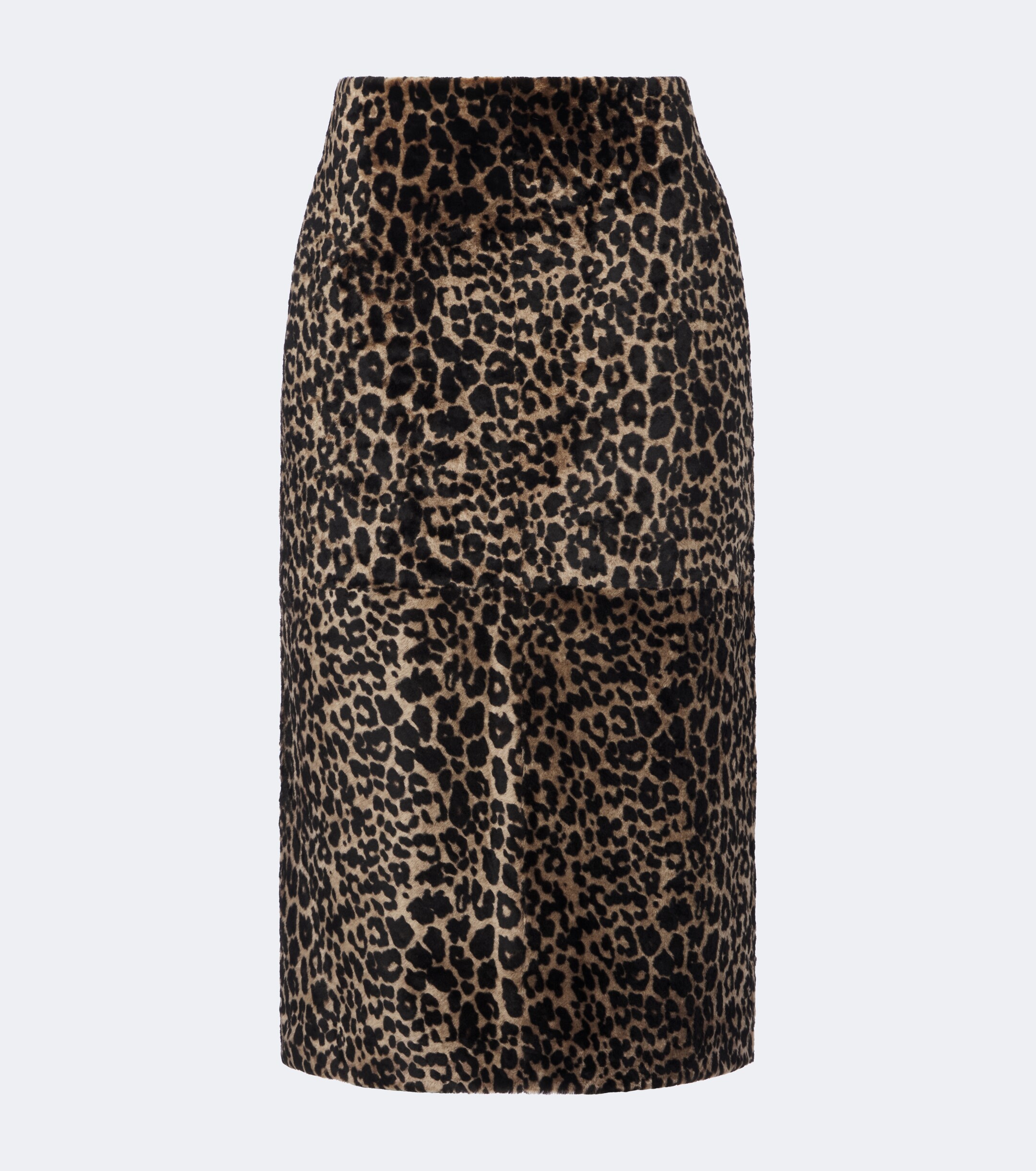 NOUR HAMMOUR Nour Hammour Alana leopard-print shearling pencil skirt