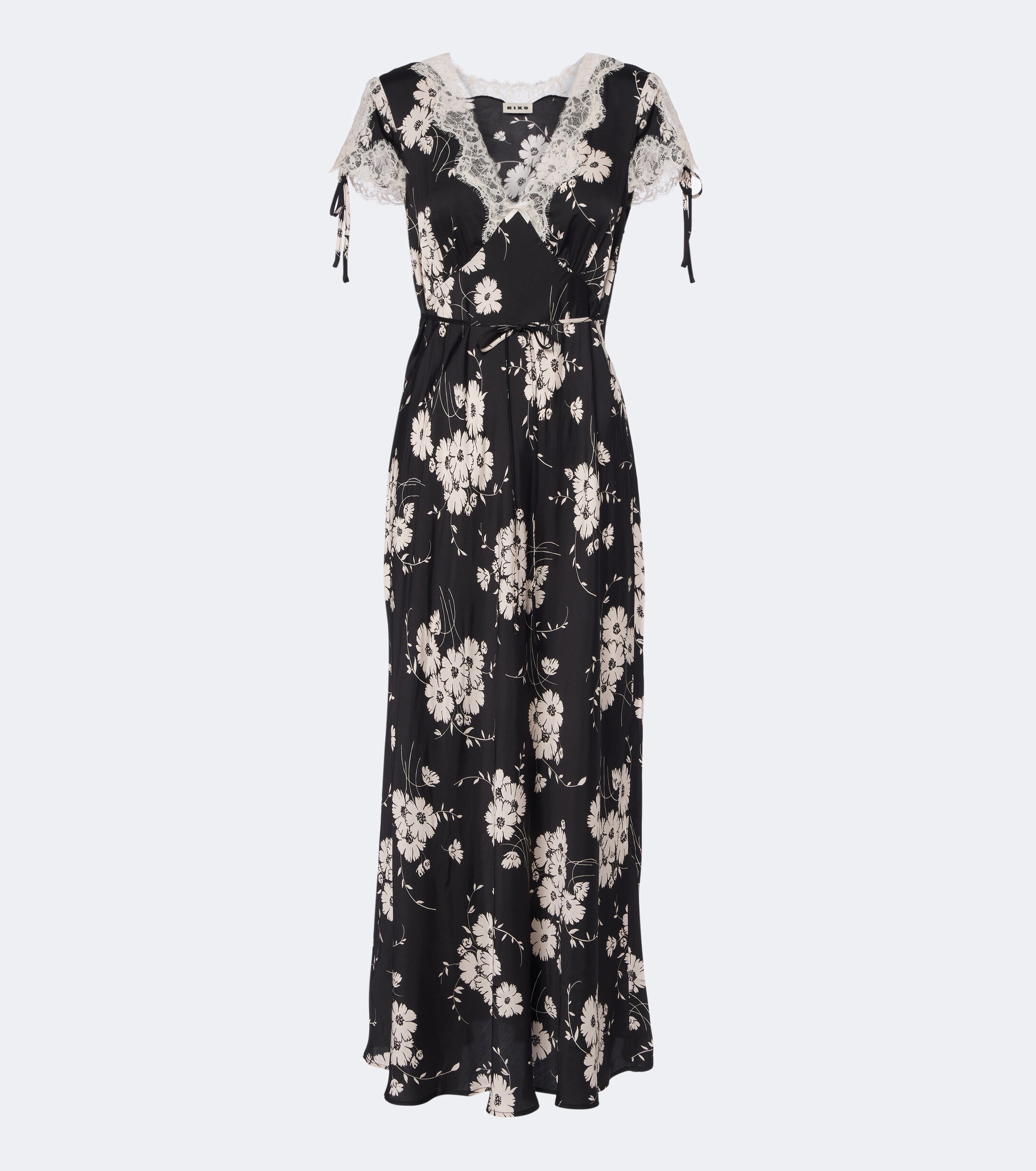 RIXO Rixo Fern floral lace-trimmed satin midi dress