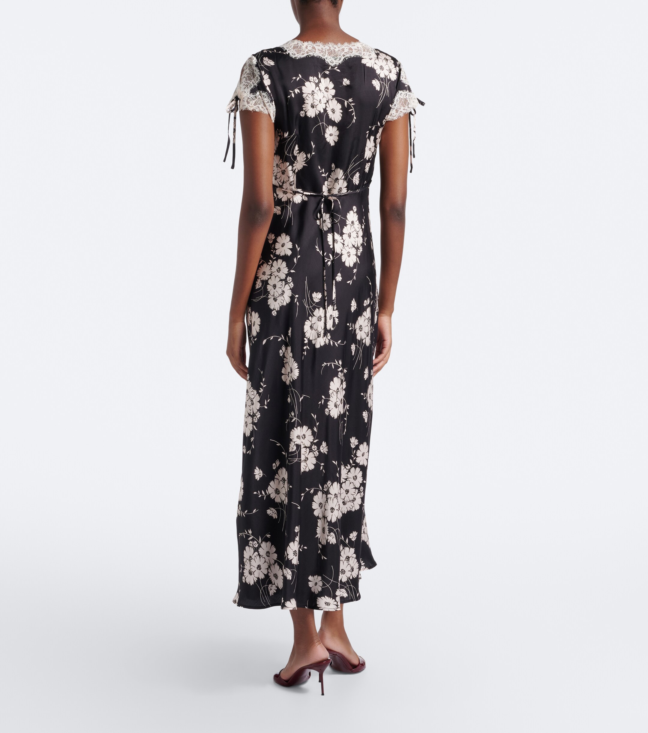 RIXO Rixo Fern floral lace-trimmed satin midi dress