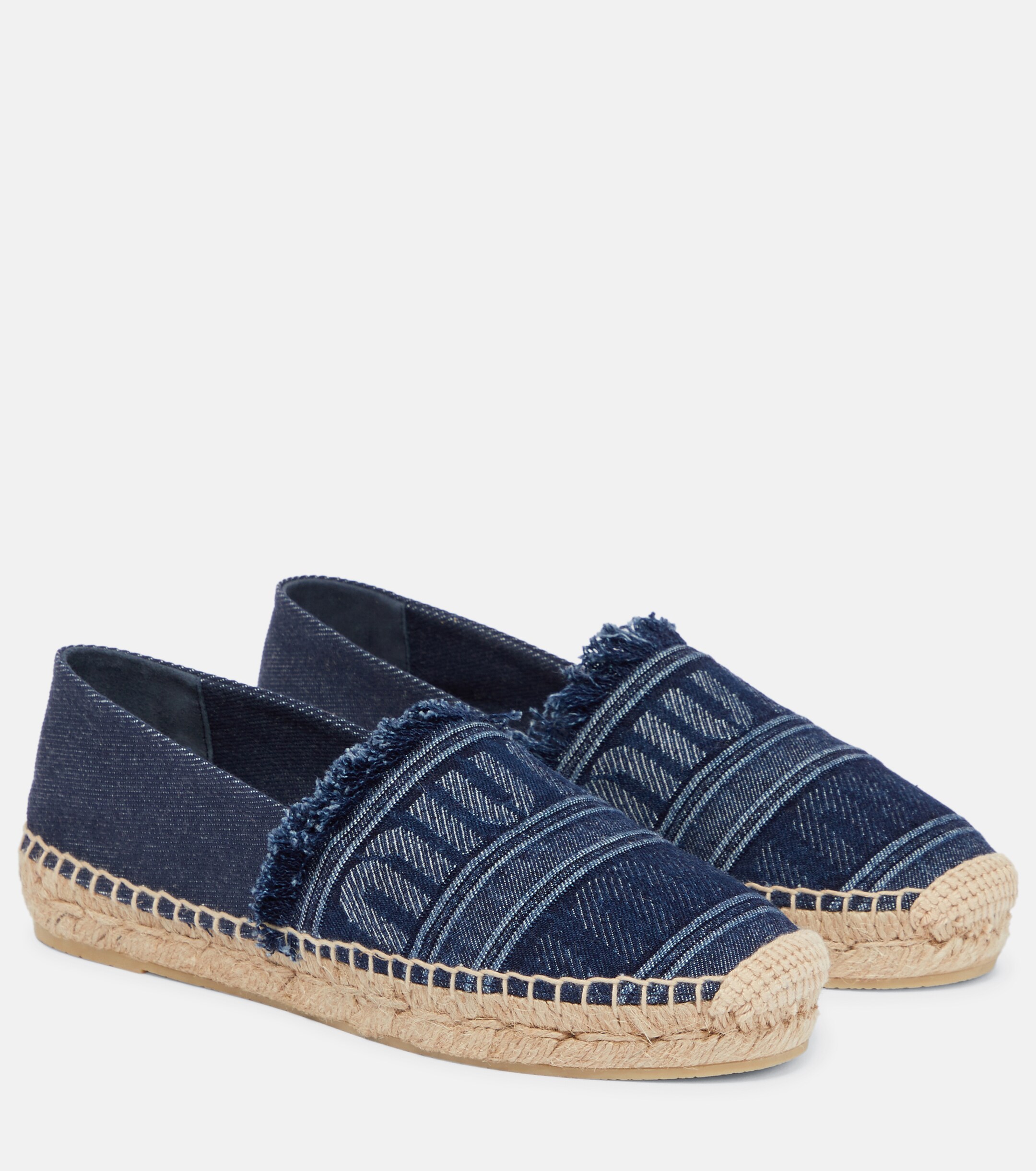 Miu Miu Logo jacquard denim espadrilles