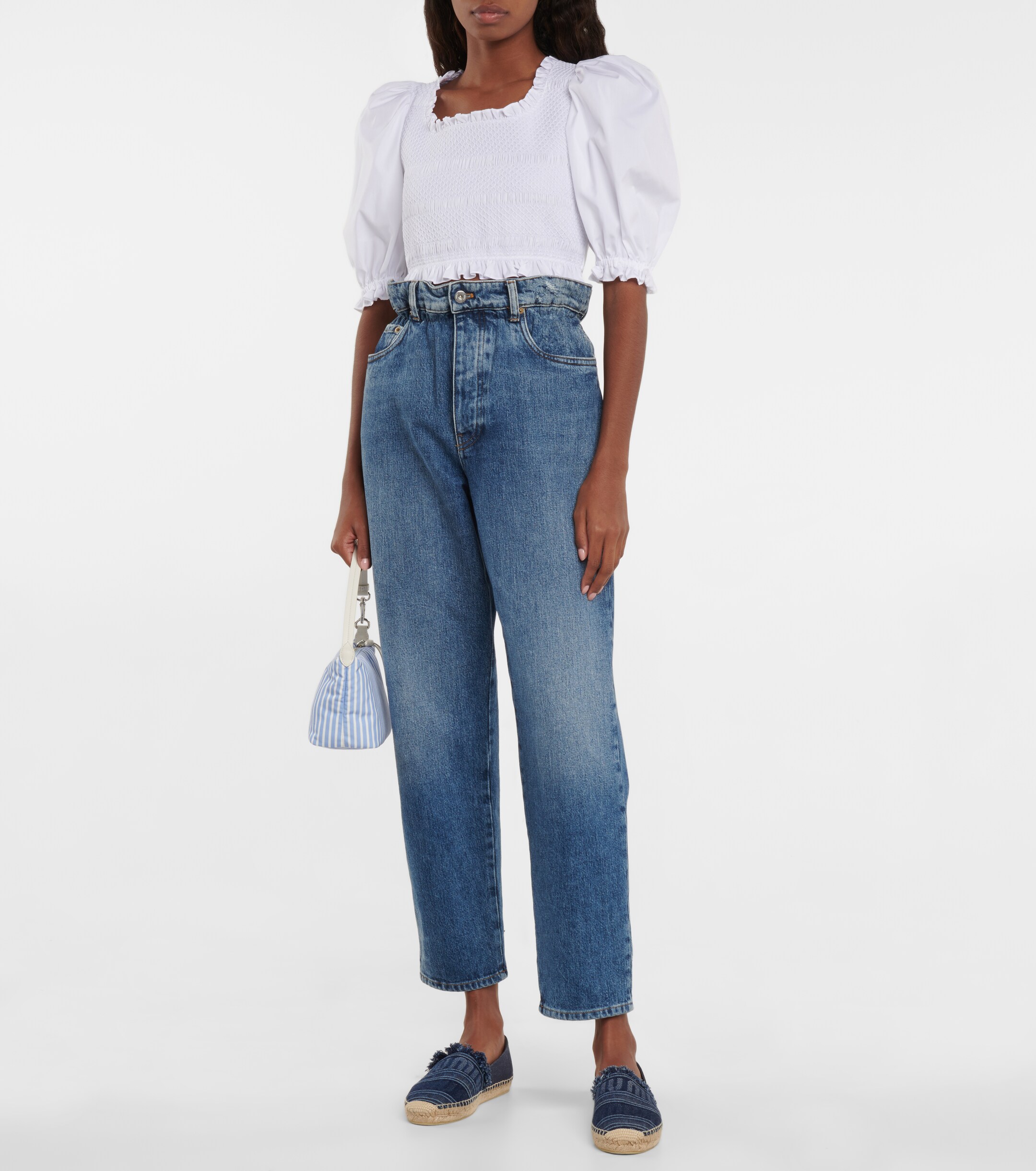 Miu Miu Logo jacquard denim espadrilles thumbnail