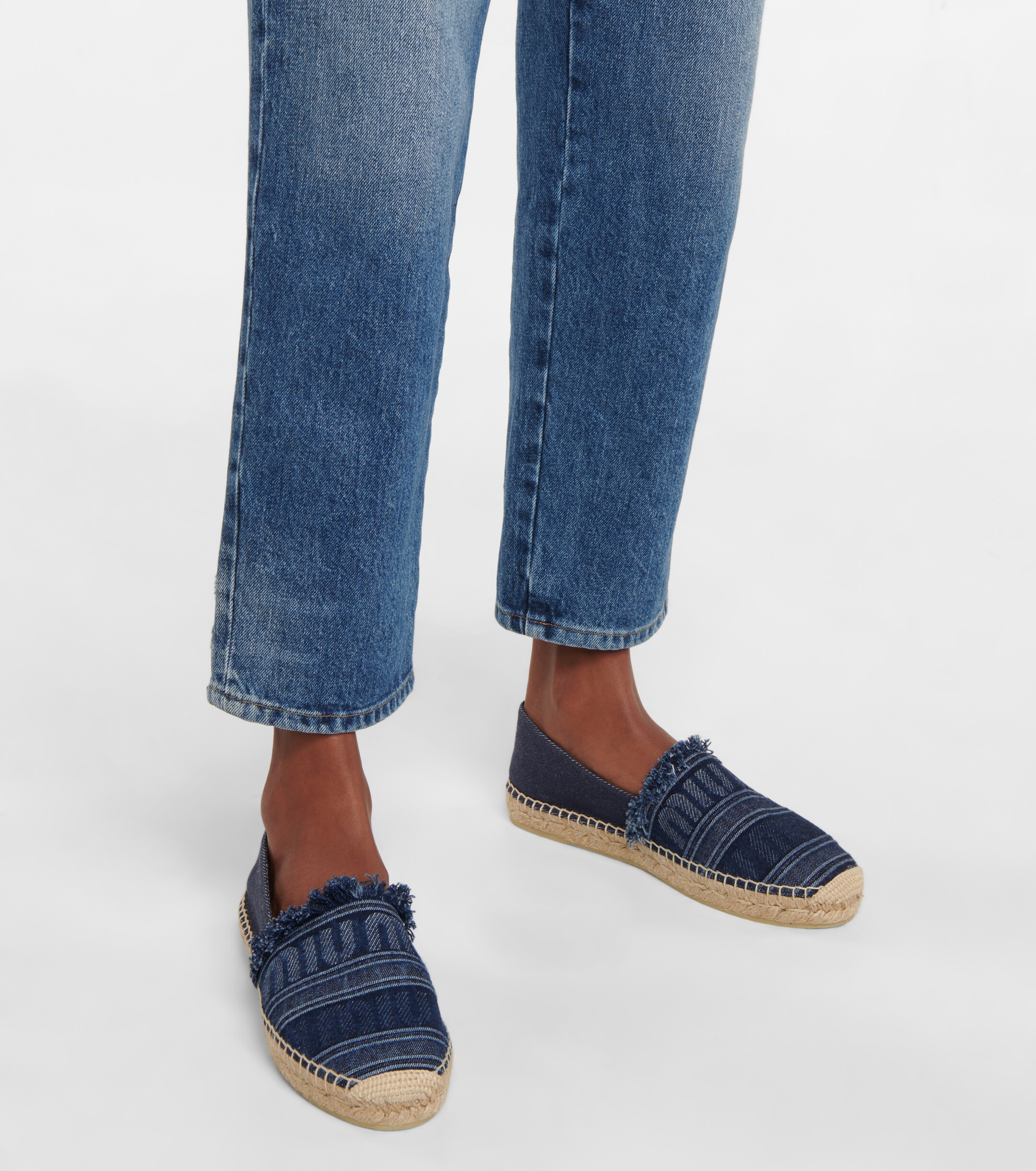 Miu Miu Logo jacquard denim espadrilles thumbnail