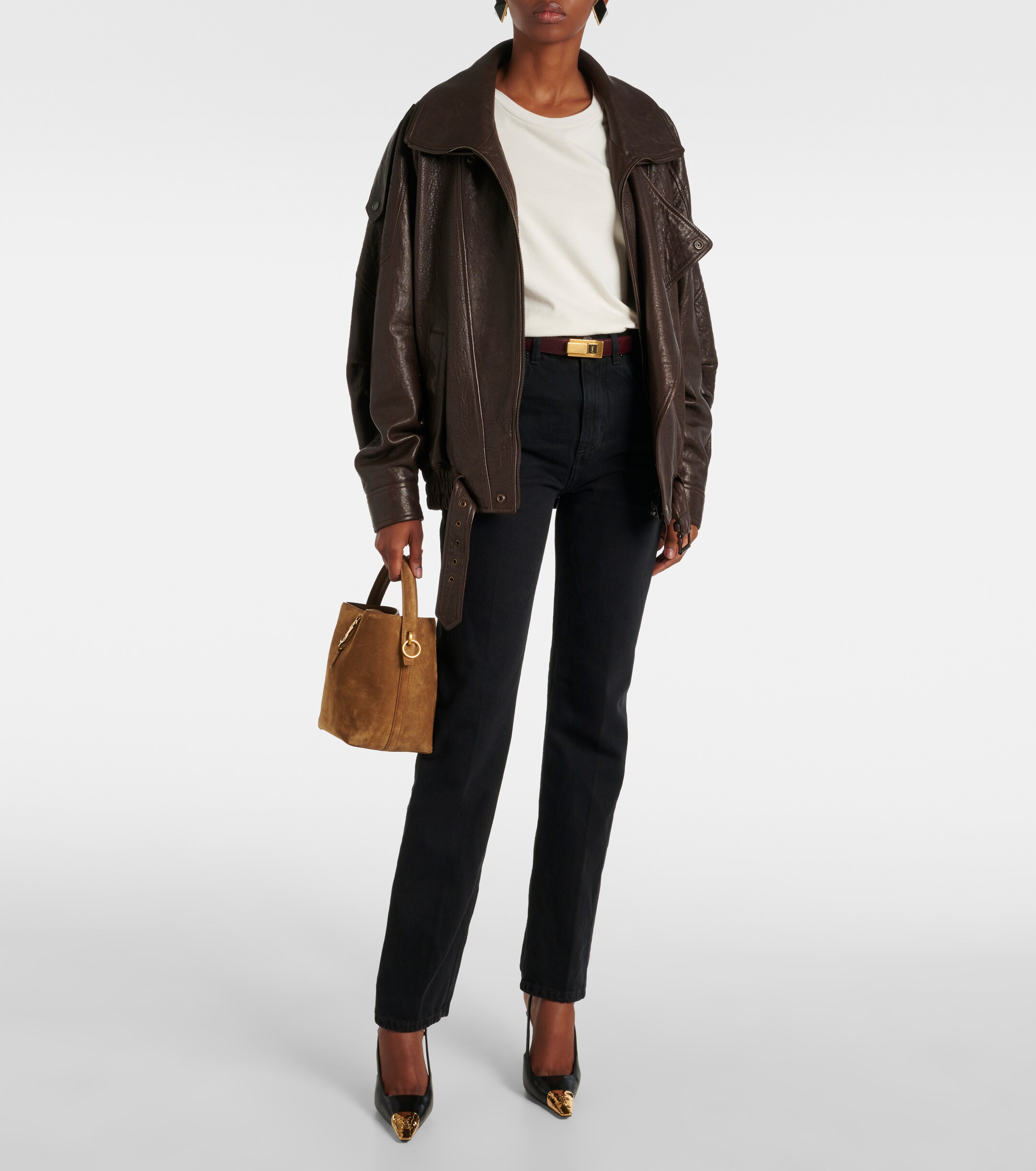 Saint Laurent Le 37 Small suede bucket bag