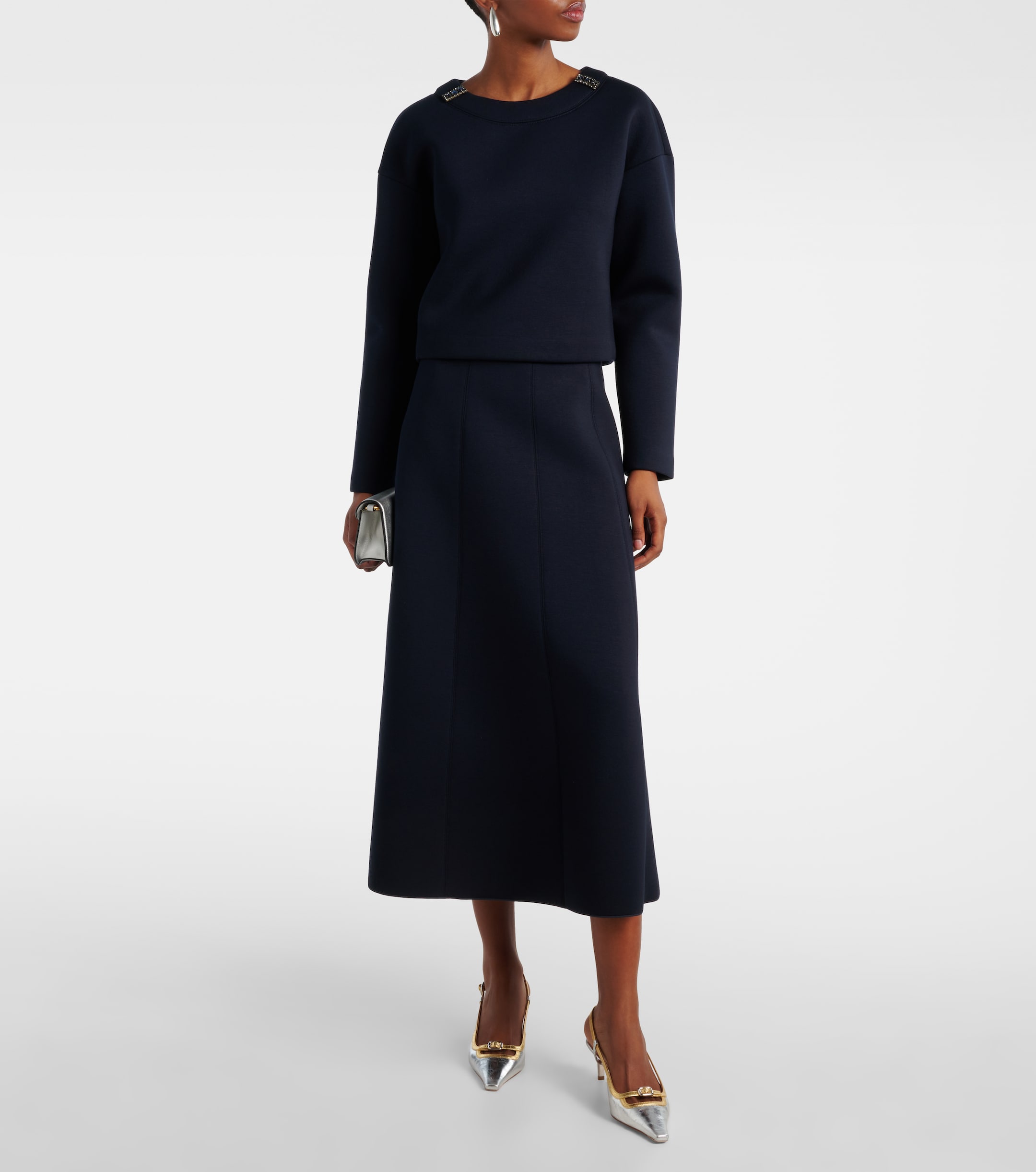 S Max Mara Brunate paneled midi skirt