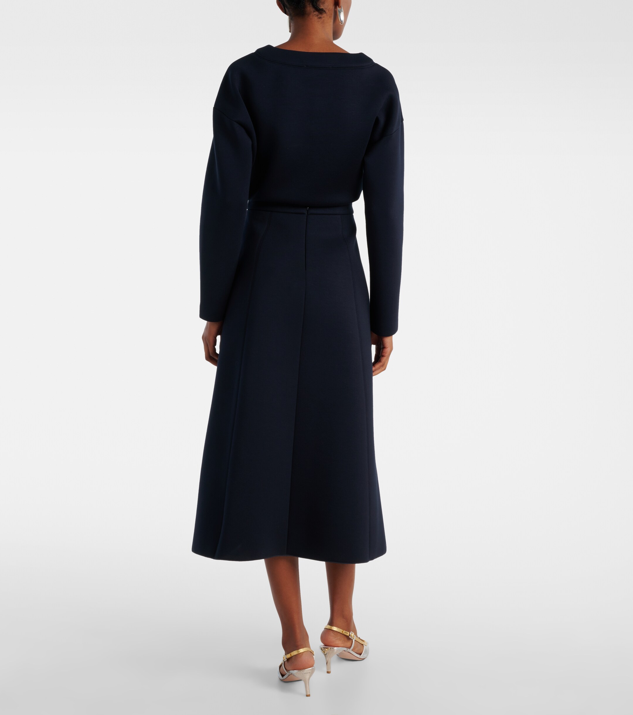 S Max Mara Brunate paneled midi skirt thumbnail