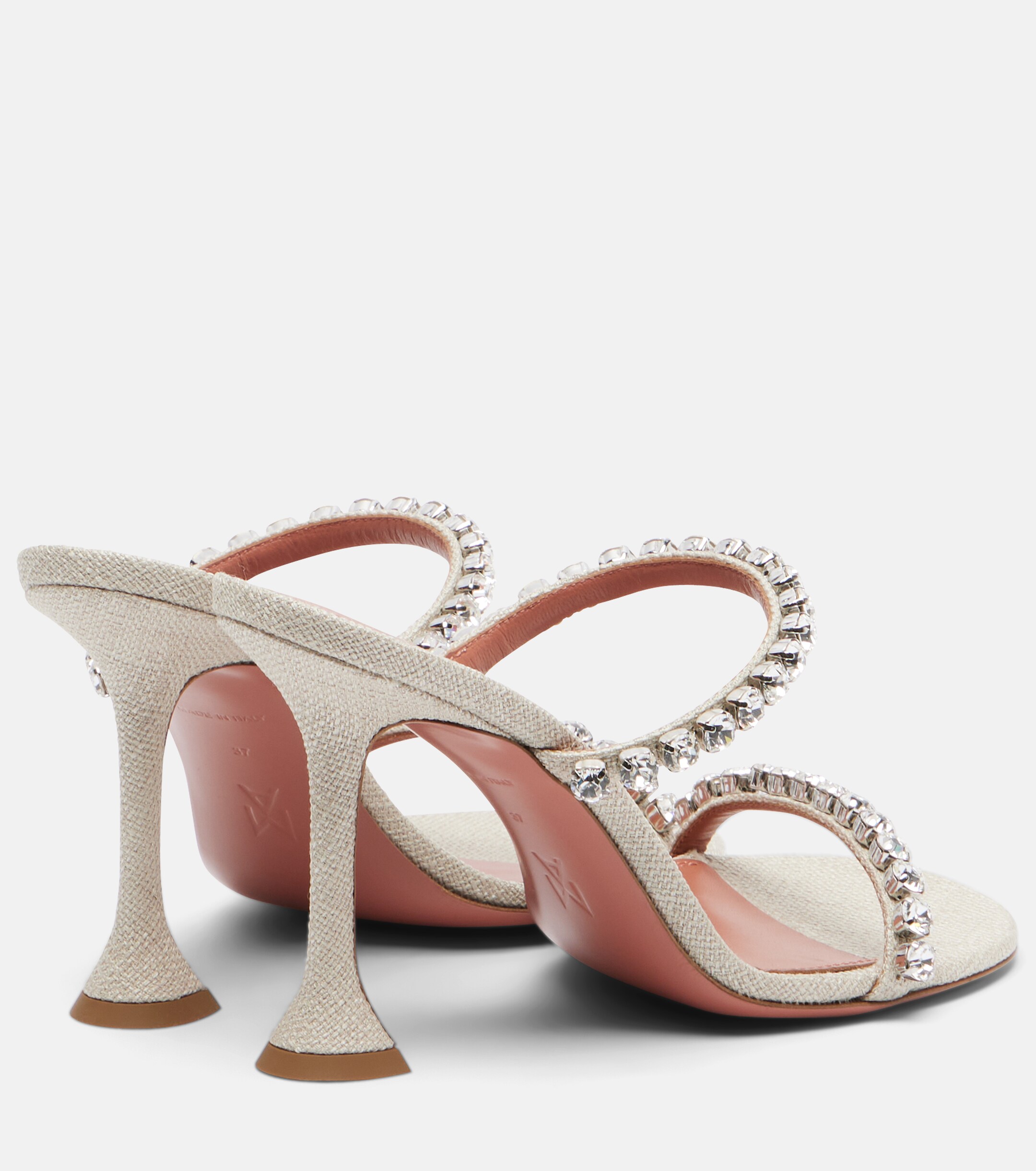 AMINA MUADDI Amina Muaddi Gigi embellished canvas mules