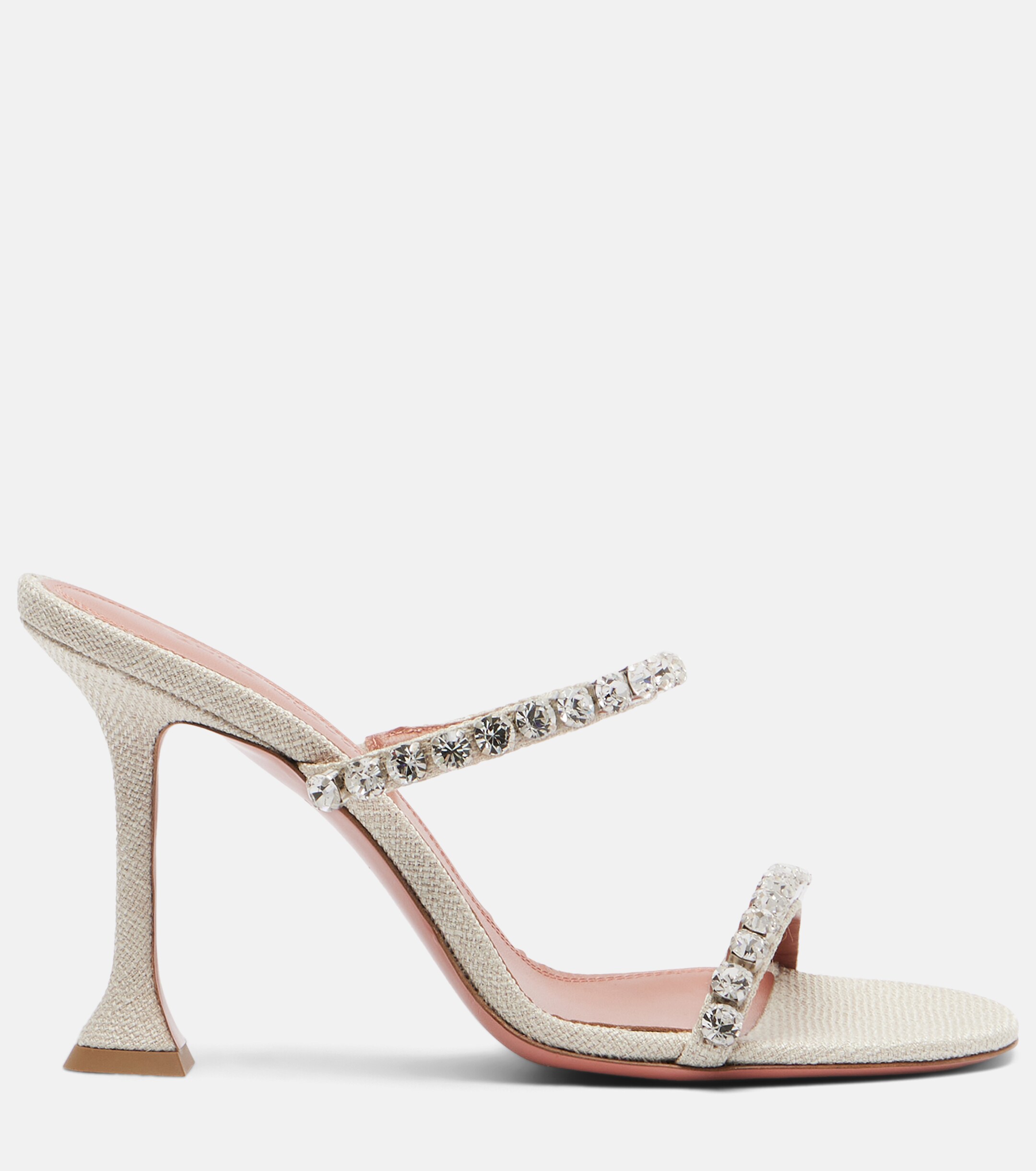 AMINA MUADDI Amina Muaddi Gigi embellished canvas mules