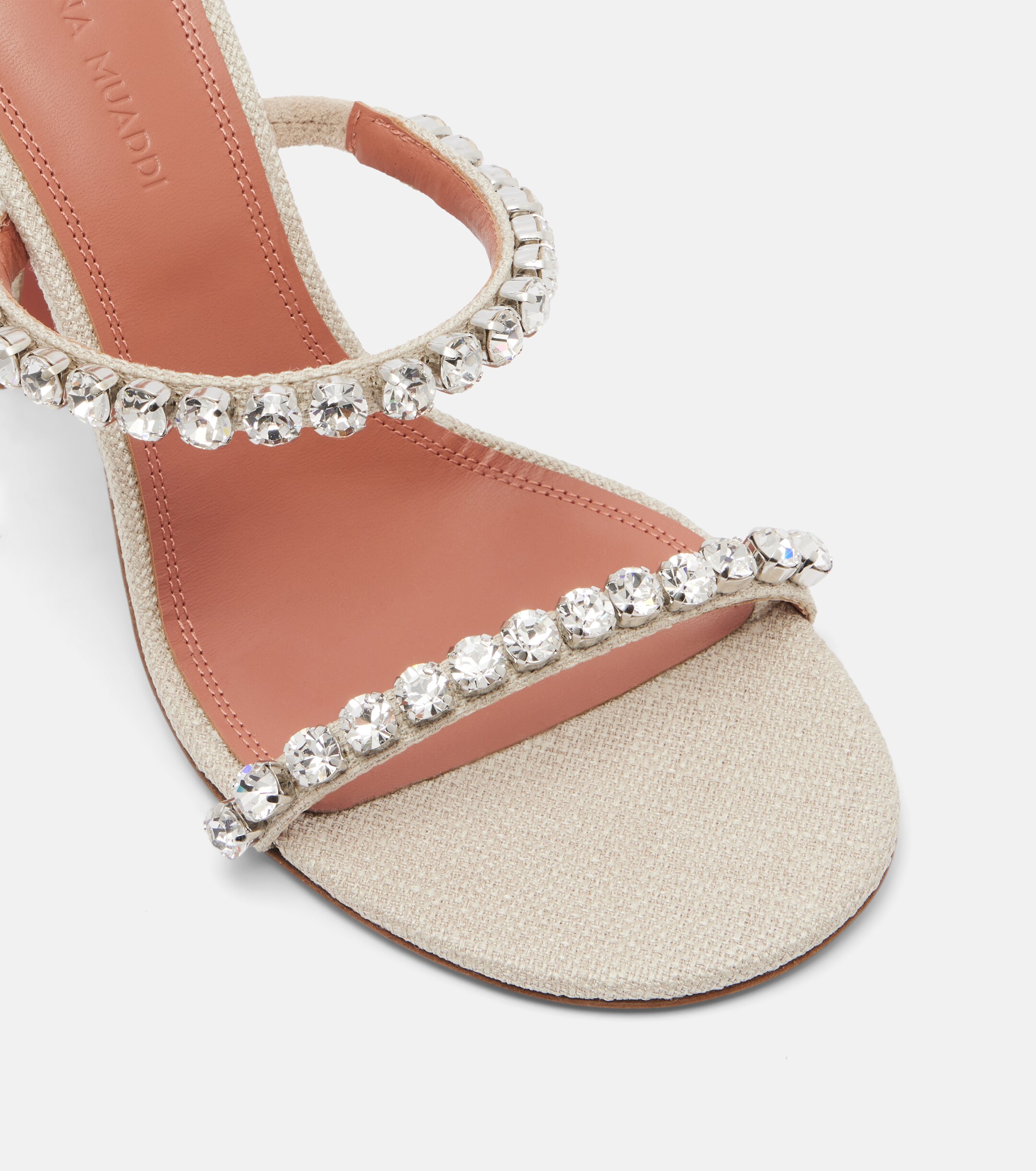 AMINA MUADDI Amina Muaddi Gigi embellished canvas mules