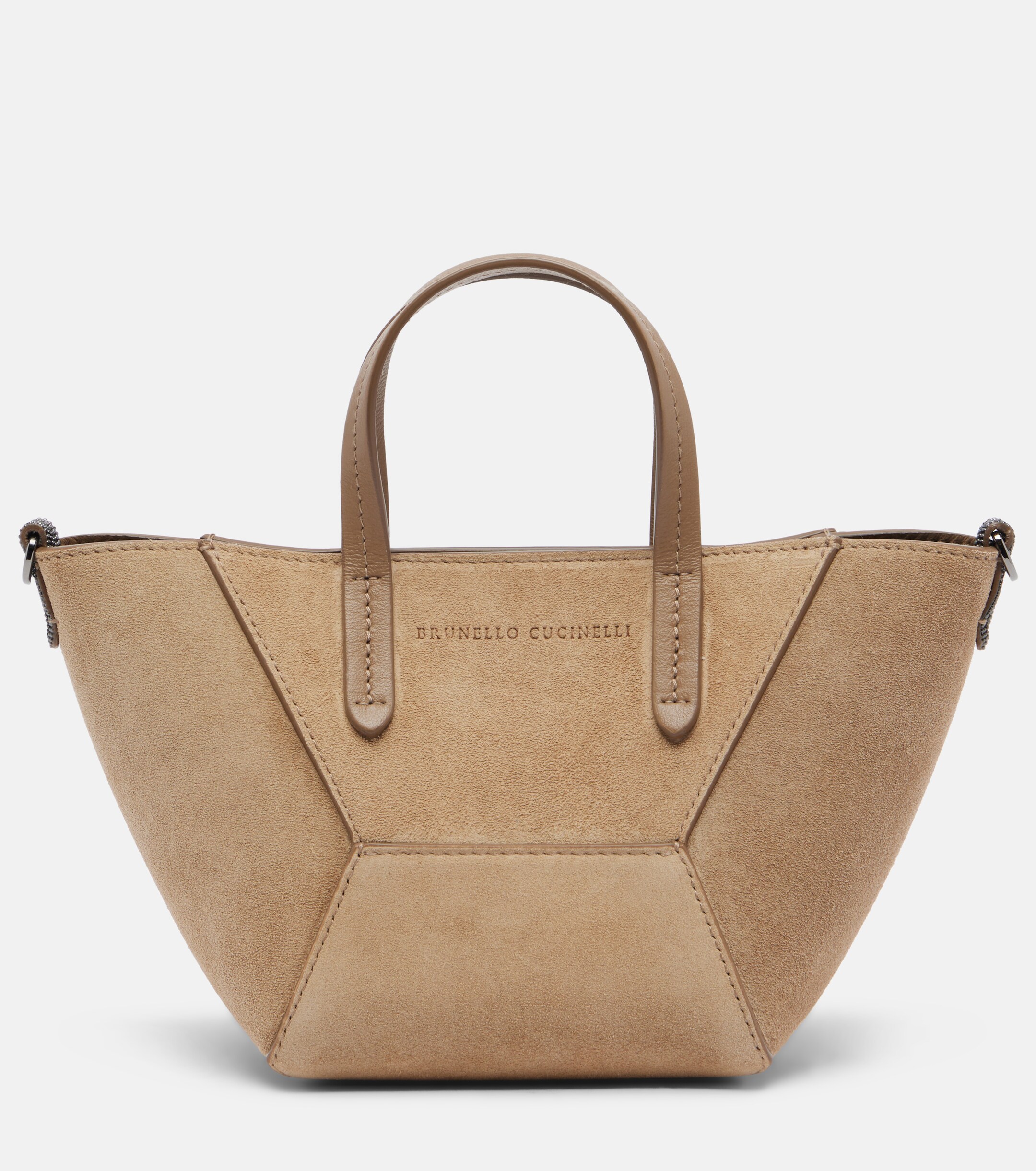 Brunello Cucinelli Duo Mini Monili suede top-handle bag