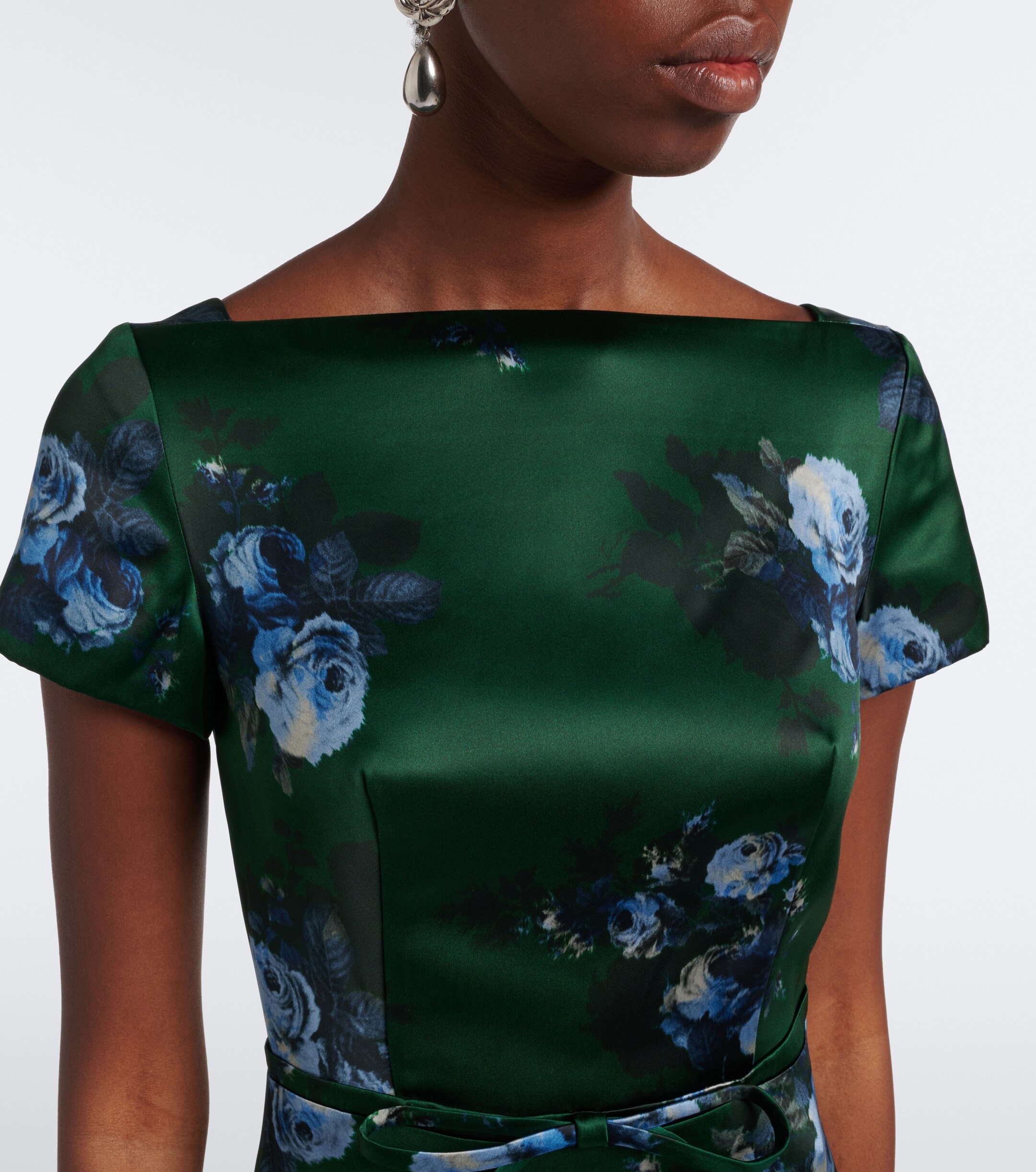 Erdem Erdem Belted floral duchess satin gown